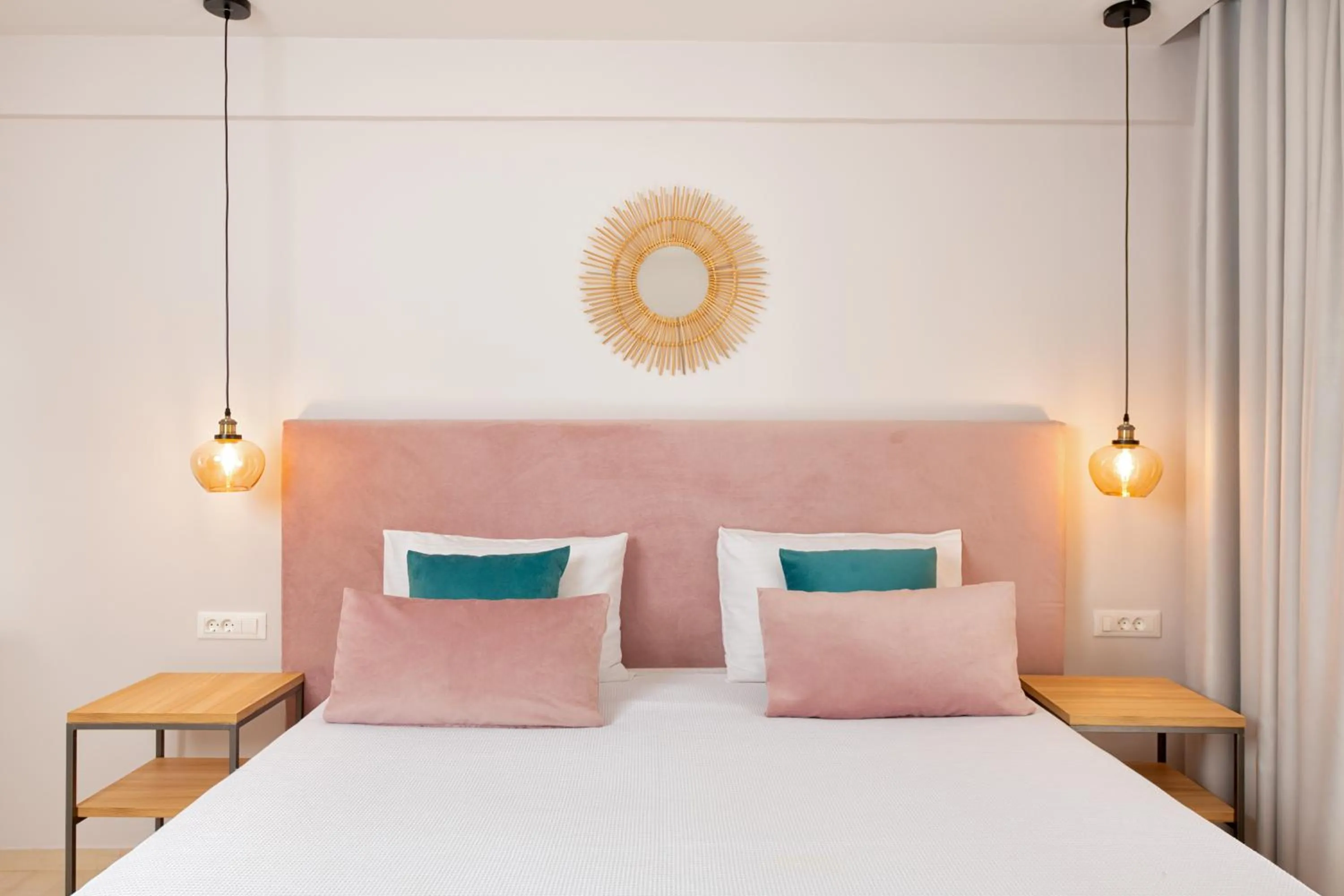 Bed in KORINA APART HOTEL KAVOS