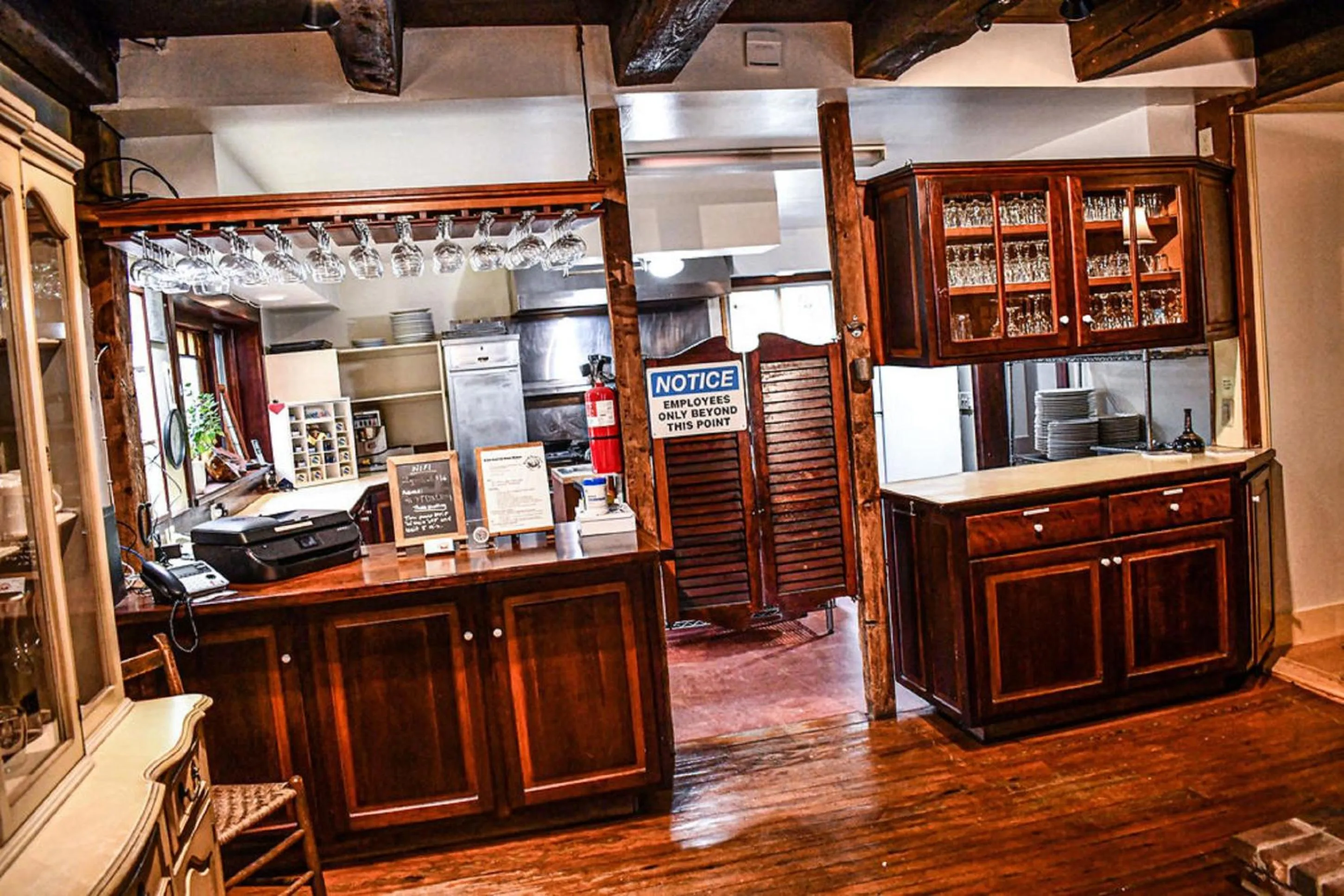 Communal kitchen in Brook Road Inn