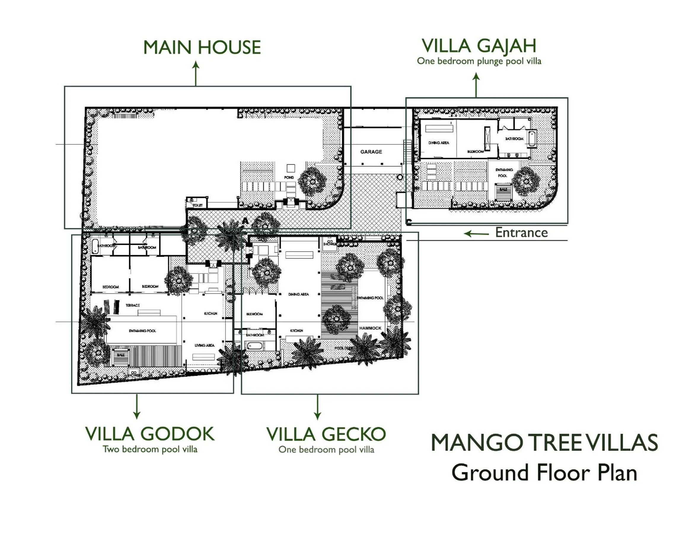 Floor plan in Mango Tree Villas Jimbaran Bali