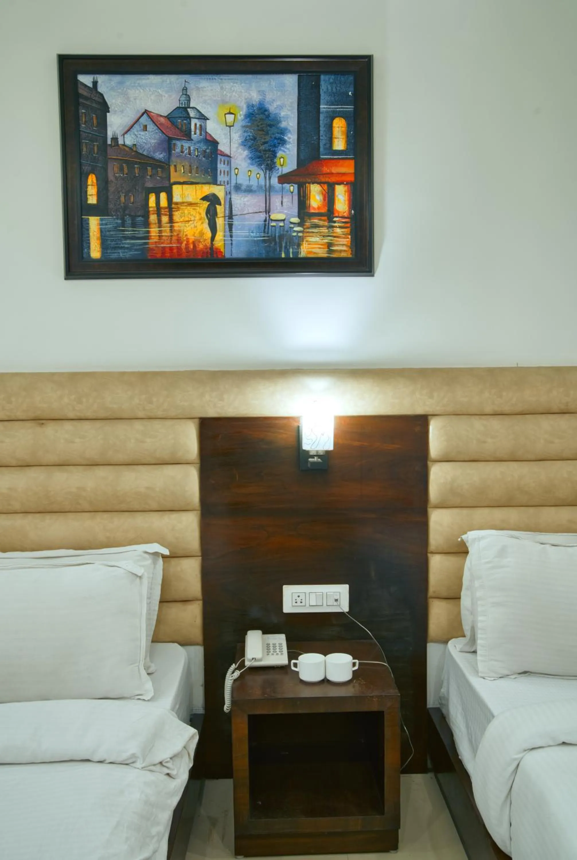 Bedroom, Bed in Height View Residency