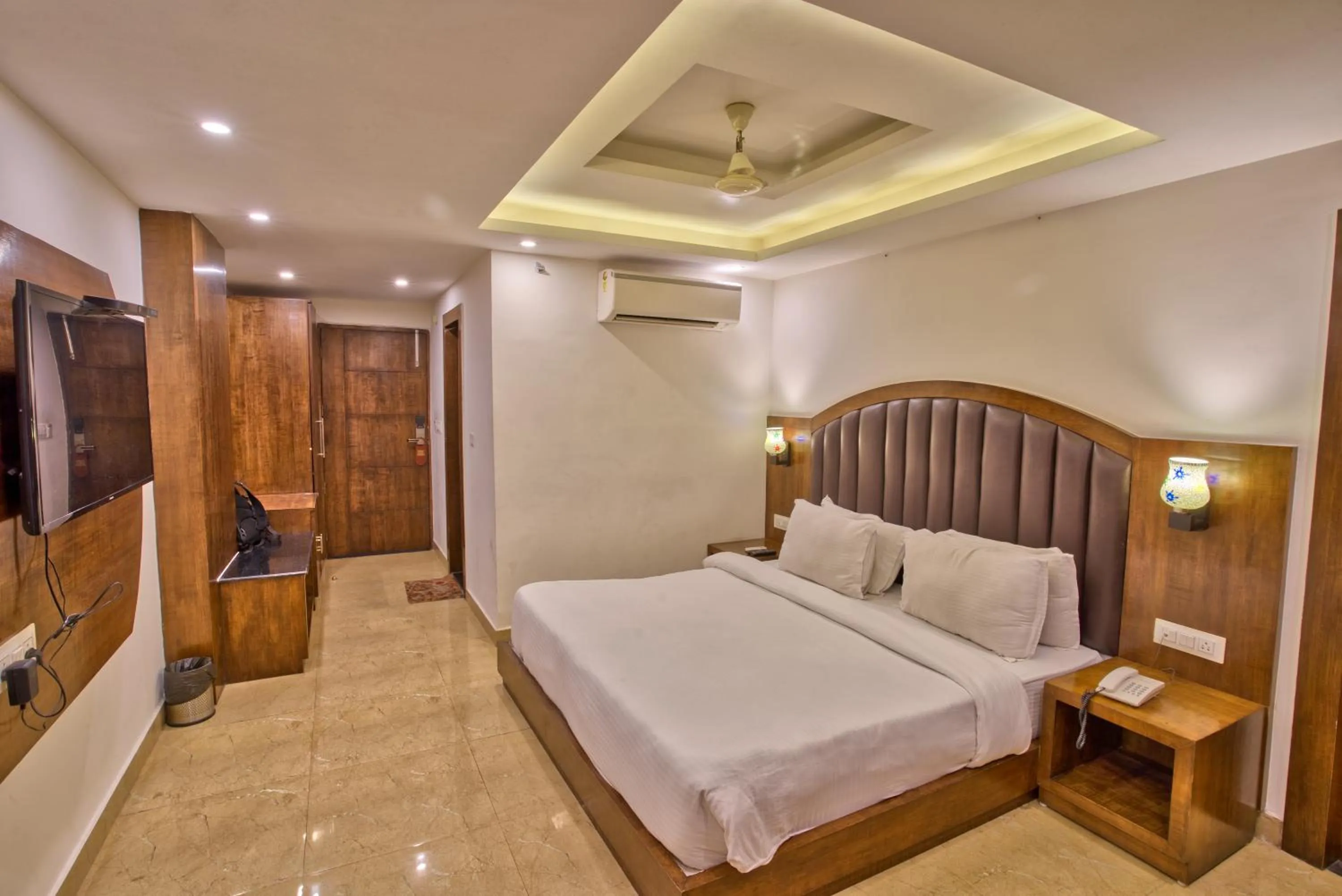 Bedroom, Bed in Height View Residency