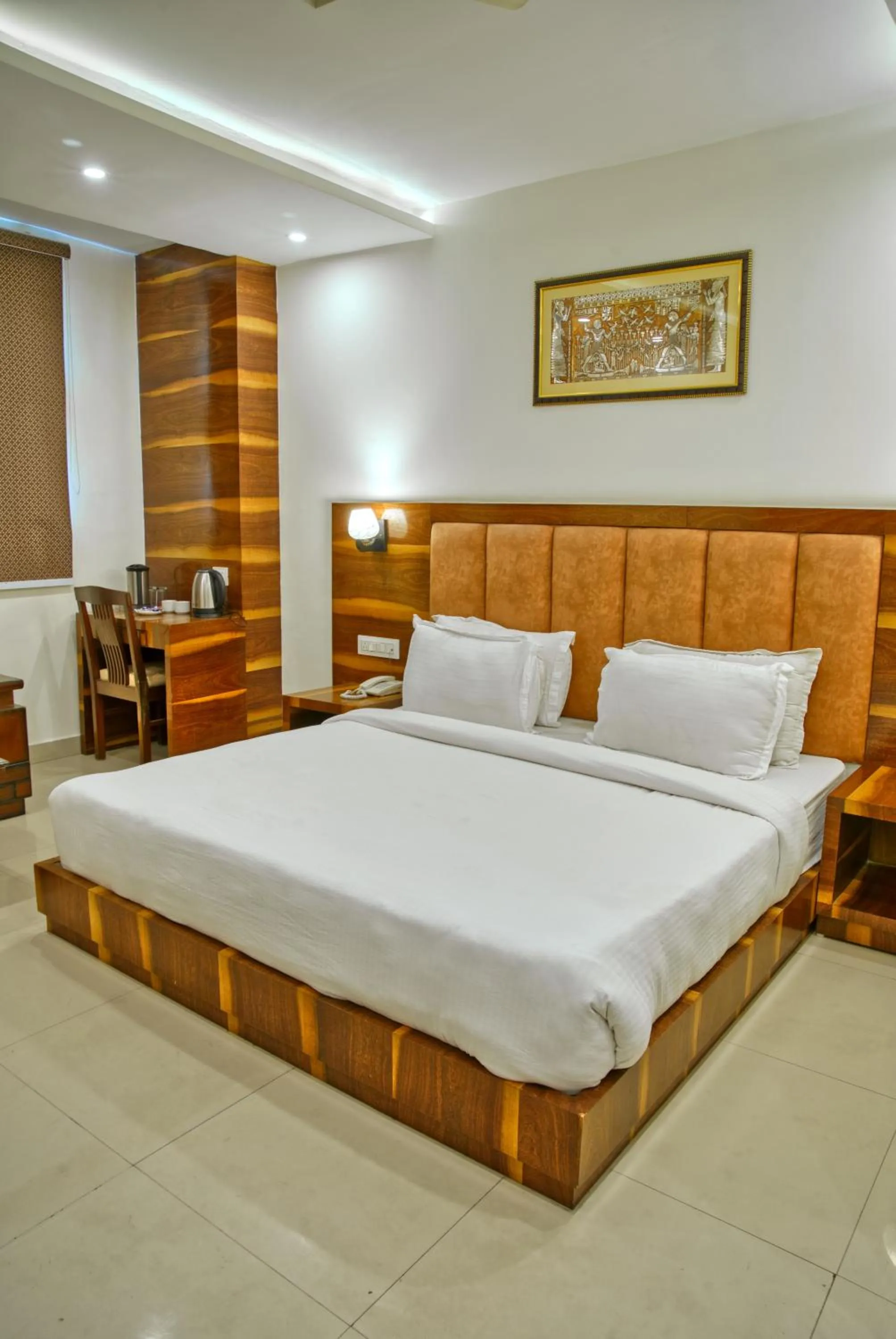 Bedroom, Bed in Height View Residency