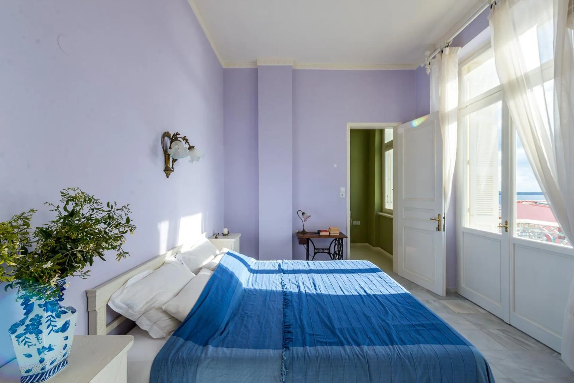 Bedroom, Bed in Villa Maria-Syros