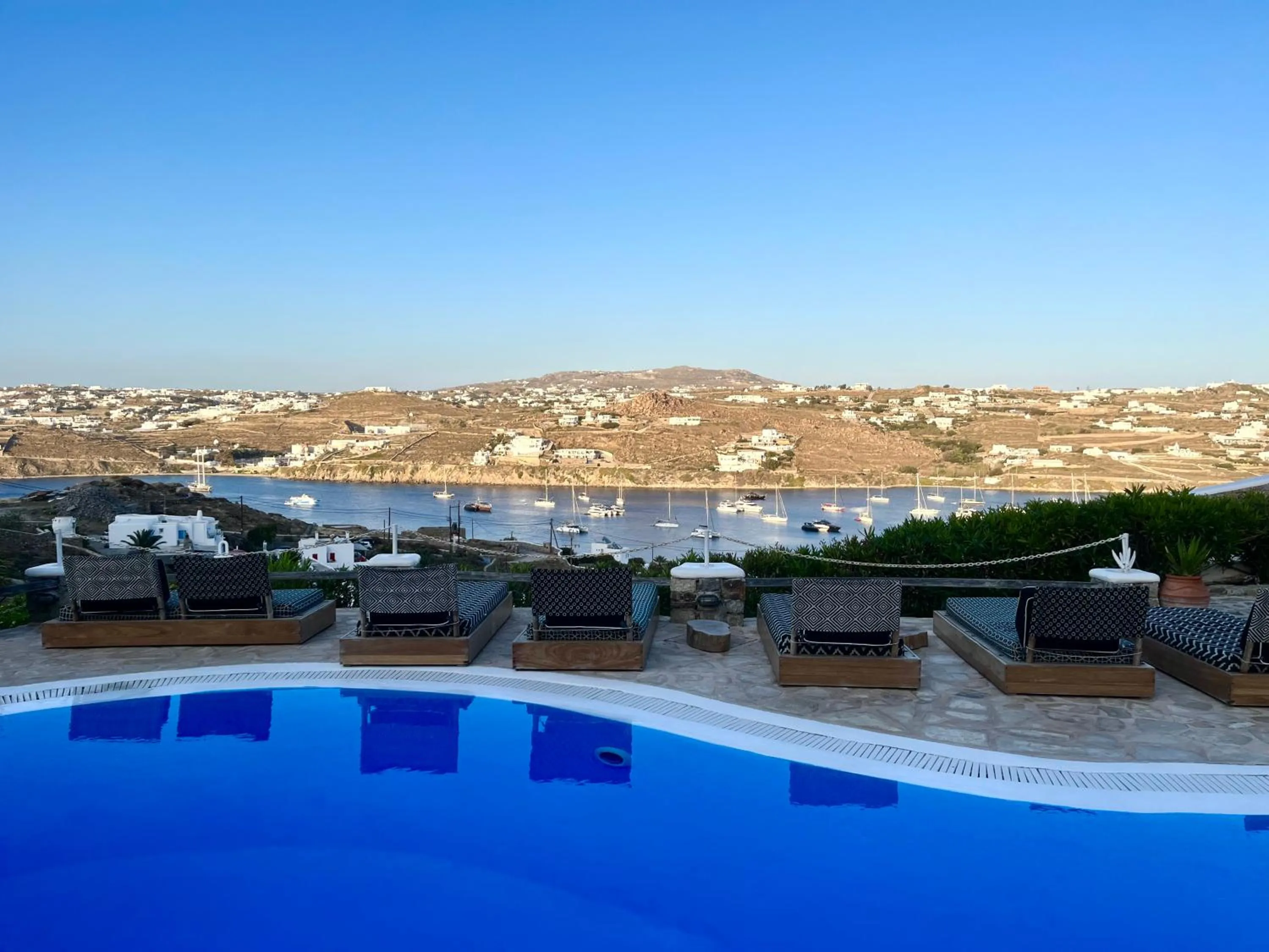 Pool view in Navy Blue Suites