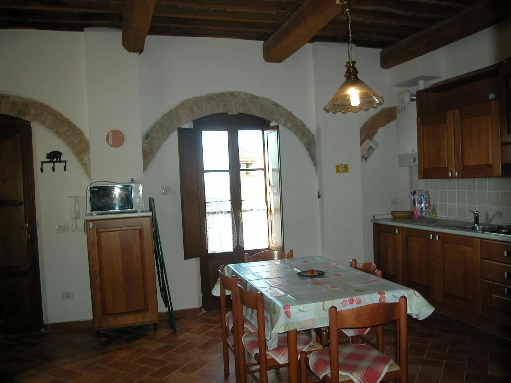kitchen in Holidays in apartment with swimming pool in Tuscany Siena