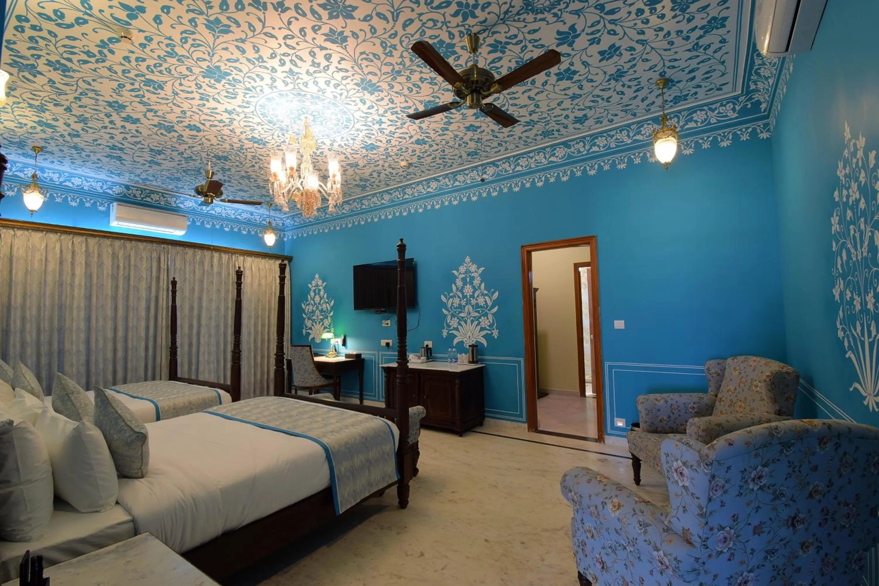 Bed in Umaid Farm Resort- A Legancy Vintage Stay In Jaipur