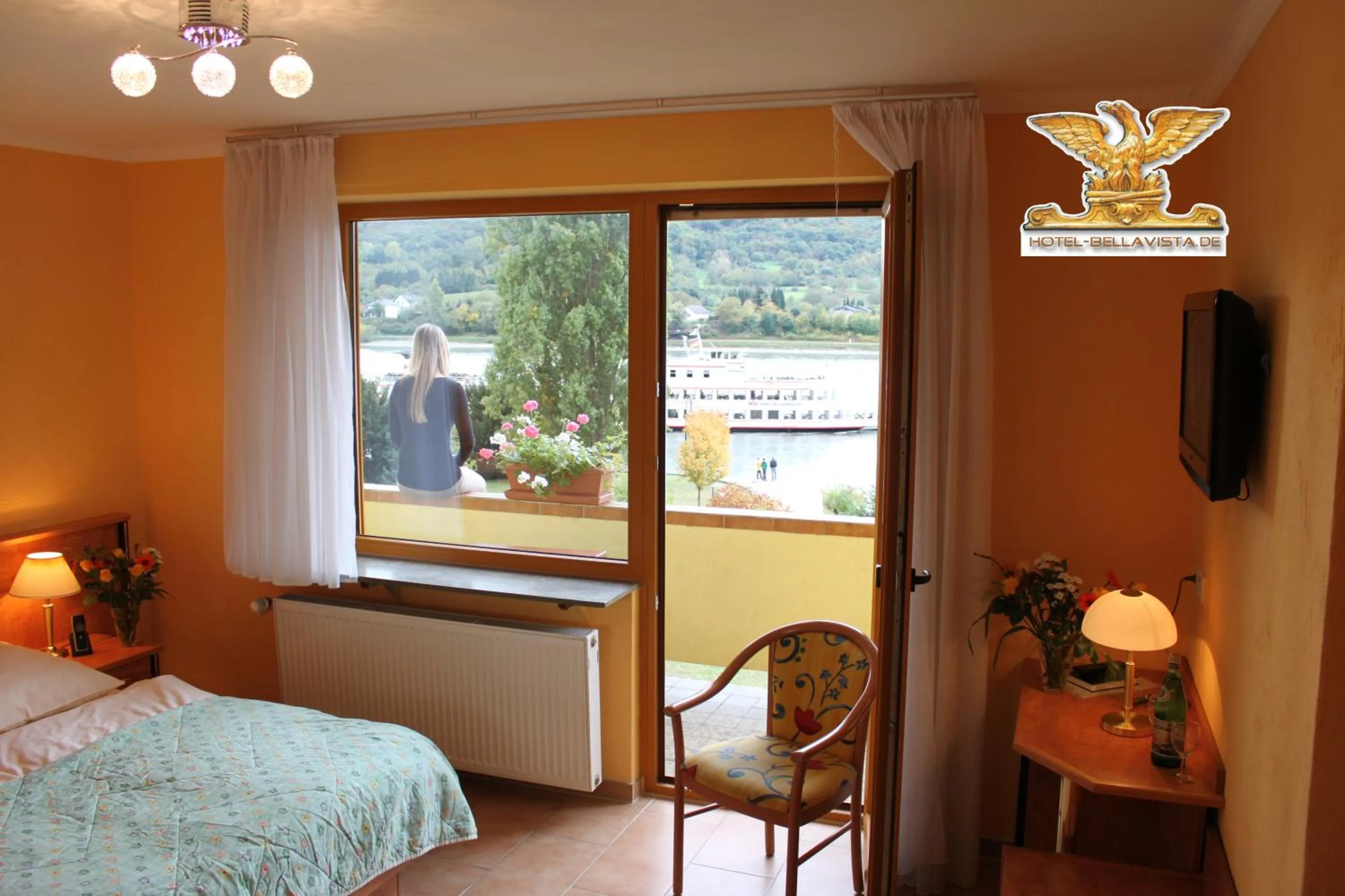 Bed in Rheinhotel Bellavista