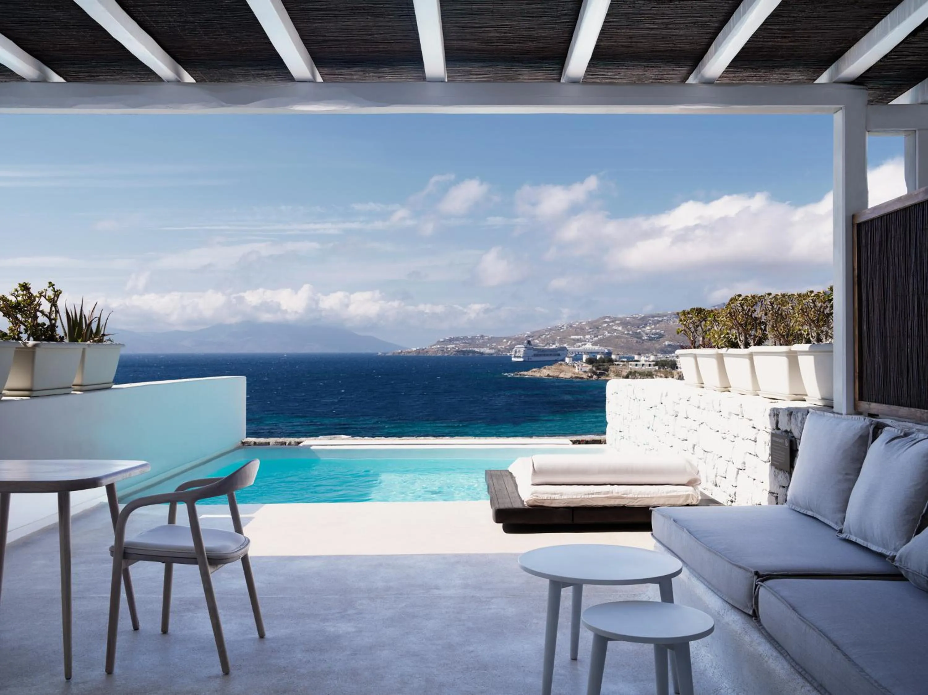 Pool view in Mykonos Earth Suites