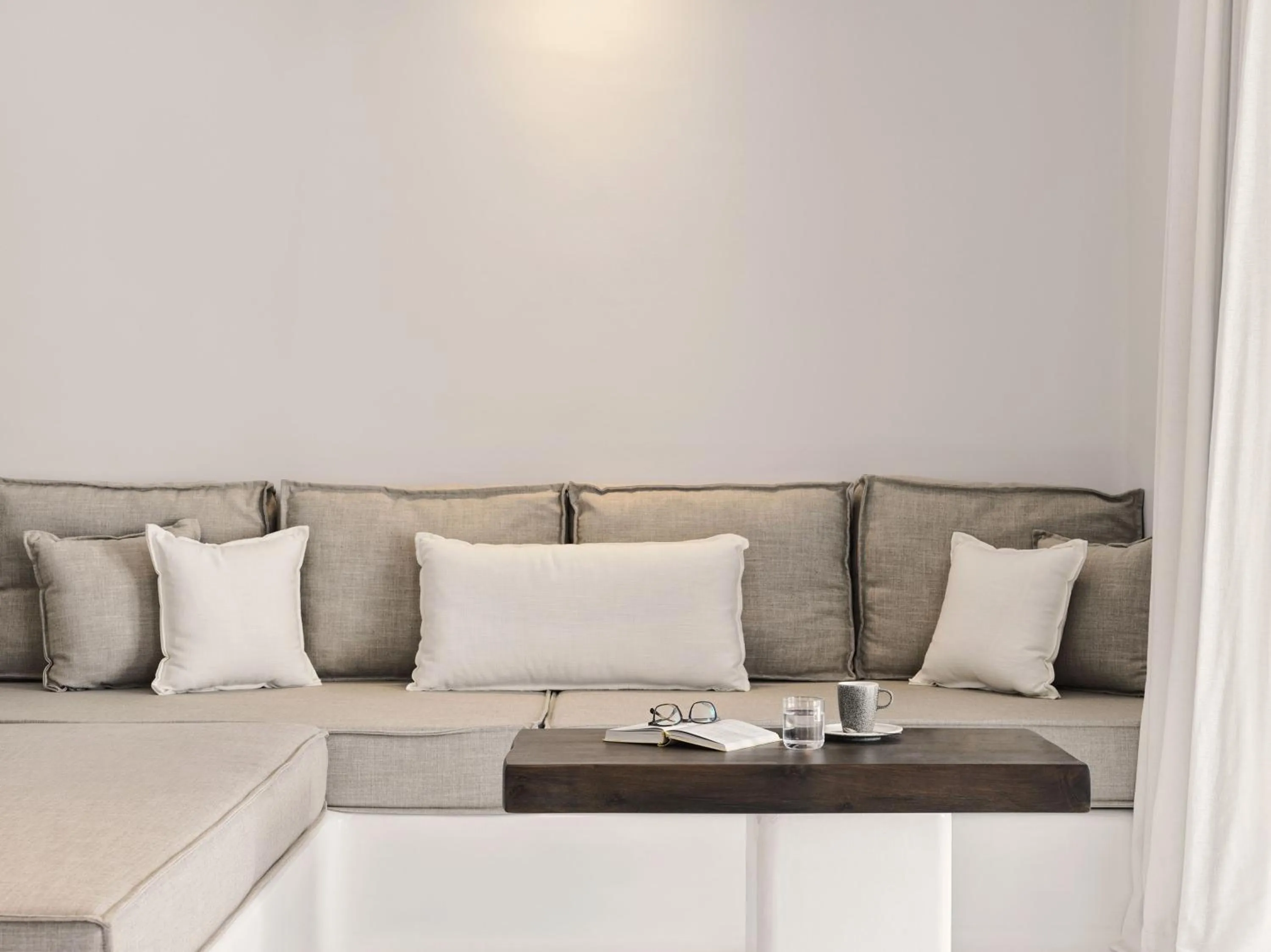 Living room in Mykonos Earth Suites