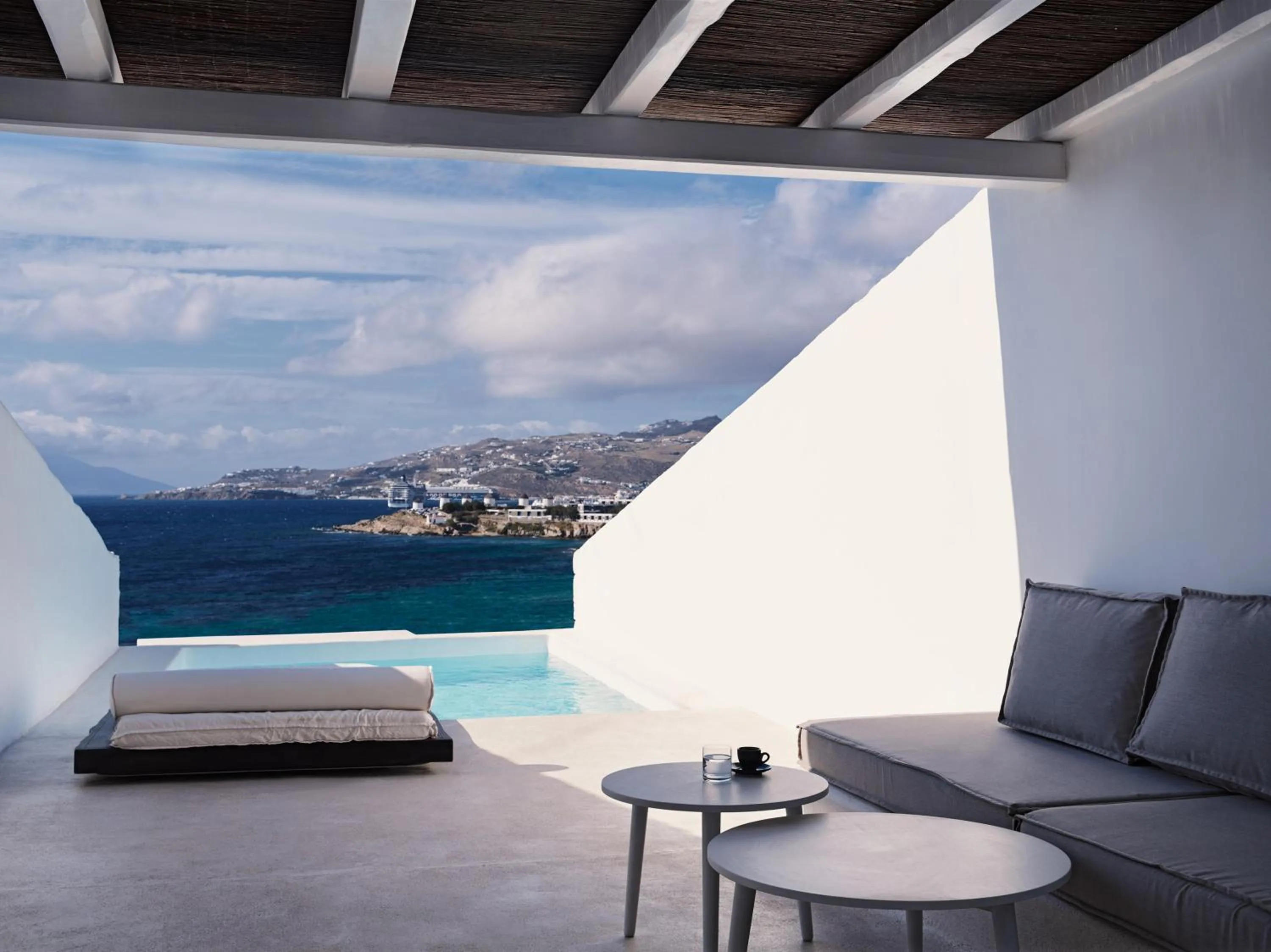 Pool view in Mykonos Earth Suites
