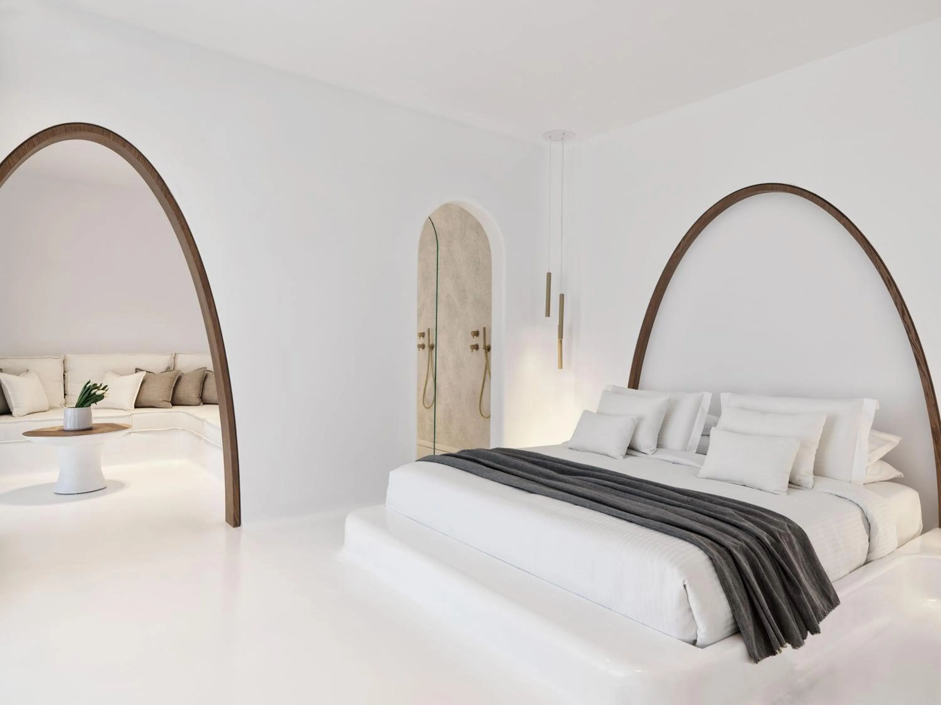 Bedroom, Bed in Mykonos Earth Suites
