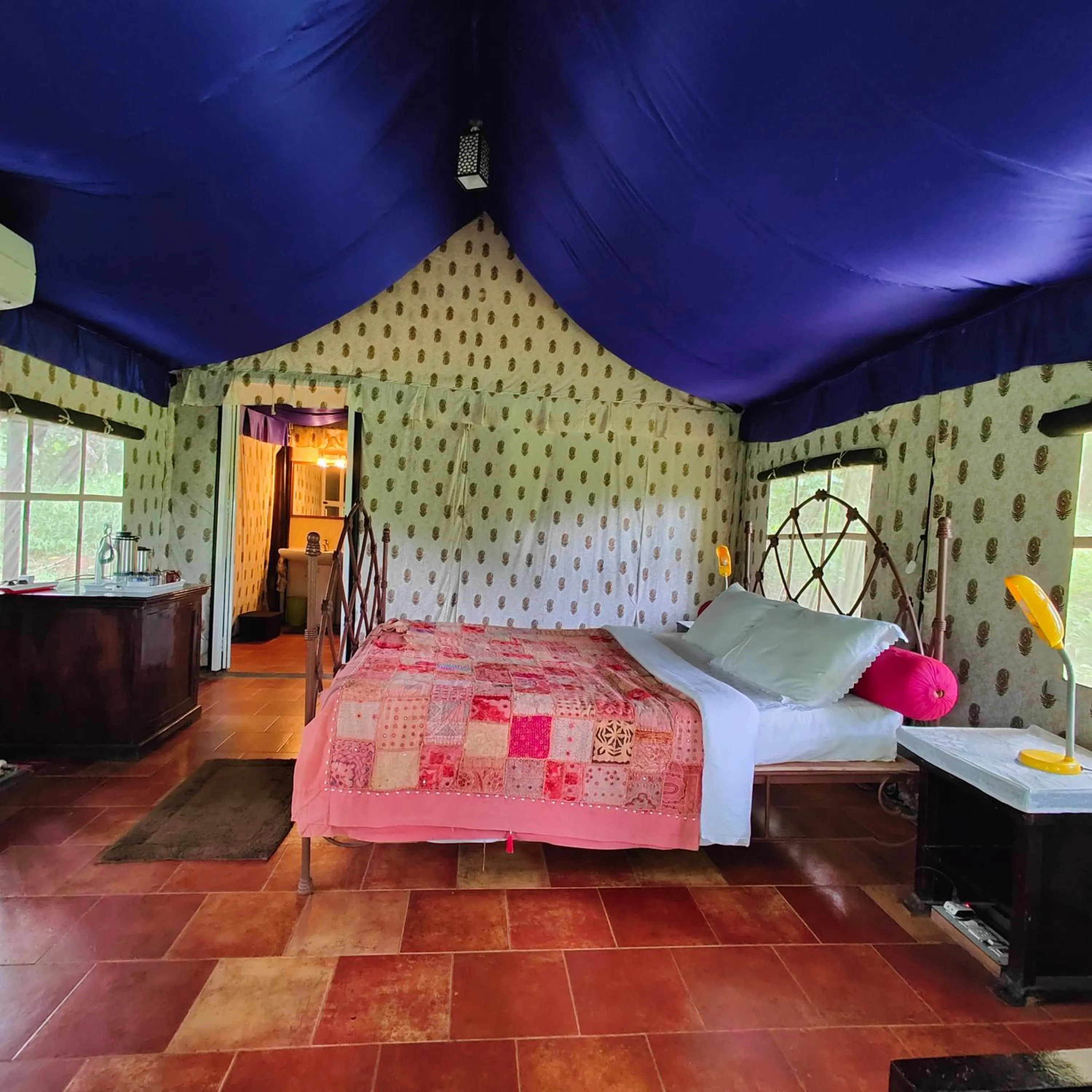 Bedroom in Grassroots Wayanad, Valley-view Tents