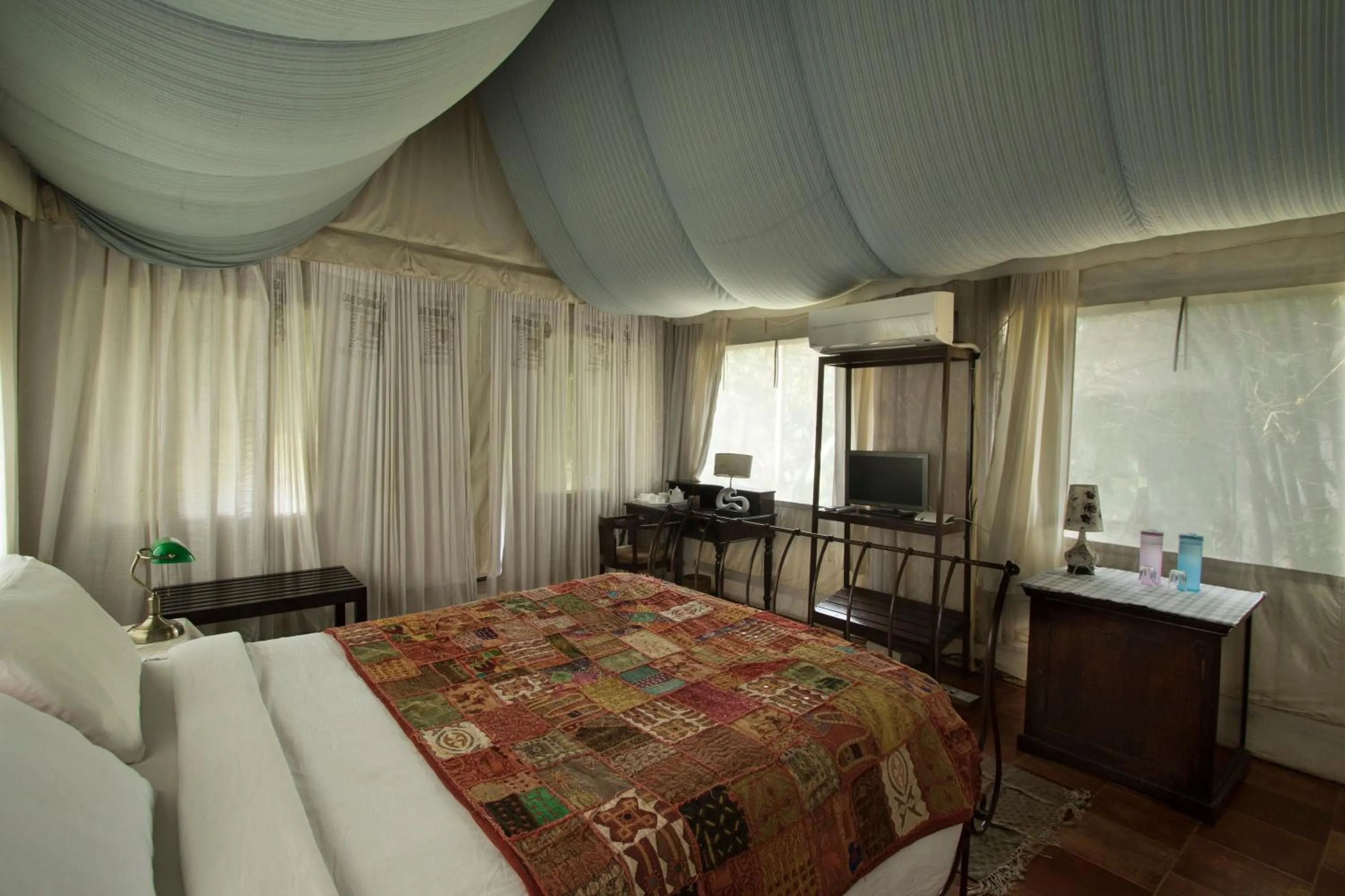 Bedroom in Grassroots Wayanad, Valley-view Tents