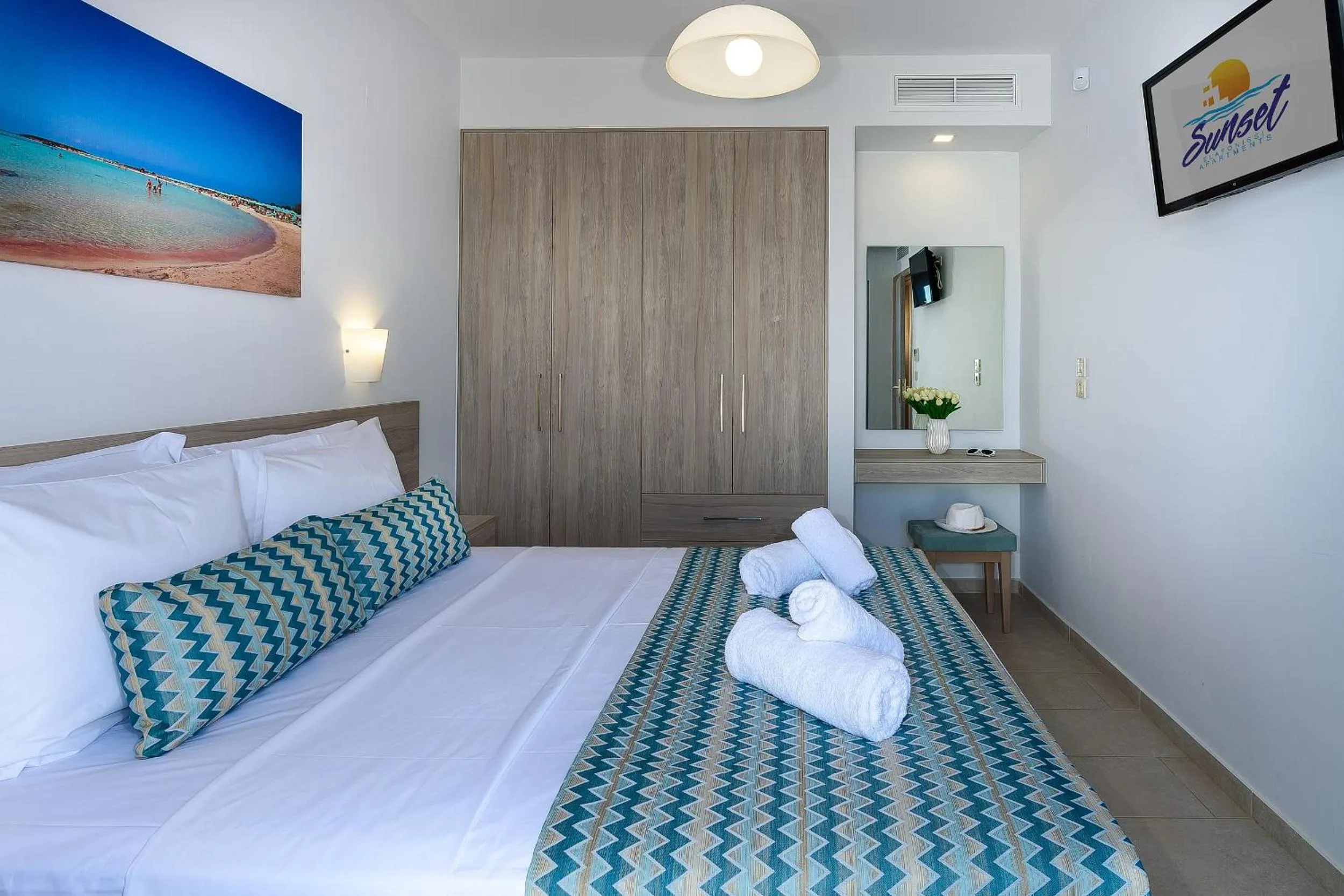 Bed in Sunset Elafonisi Apartments