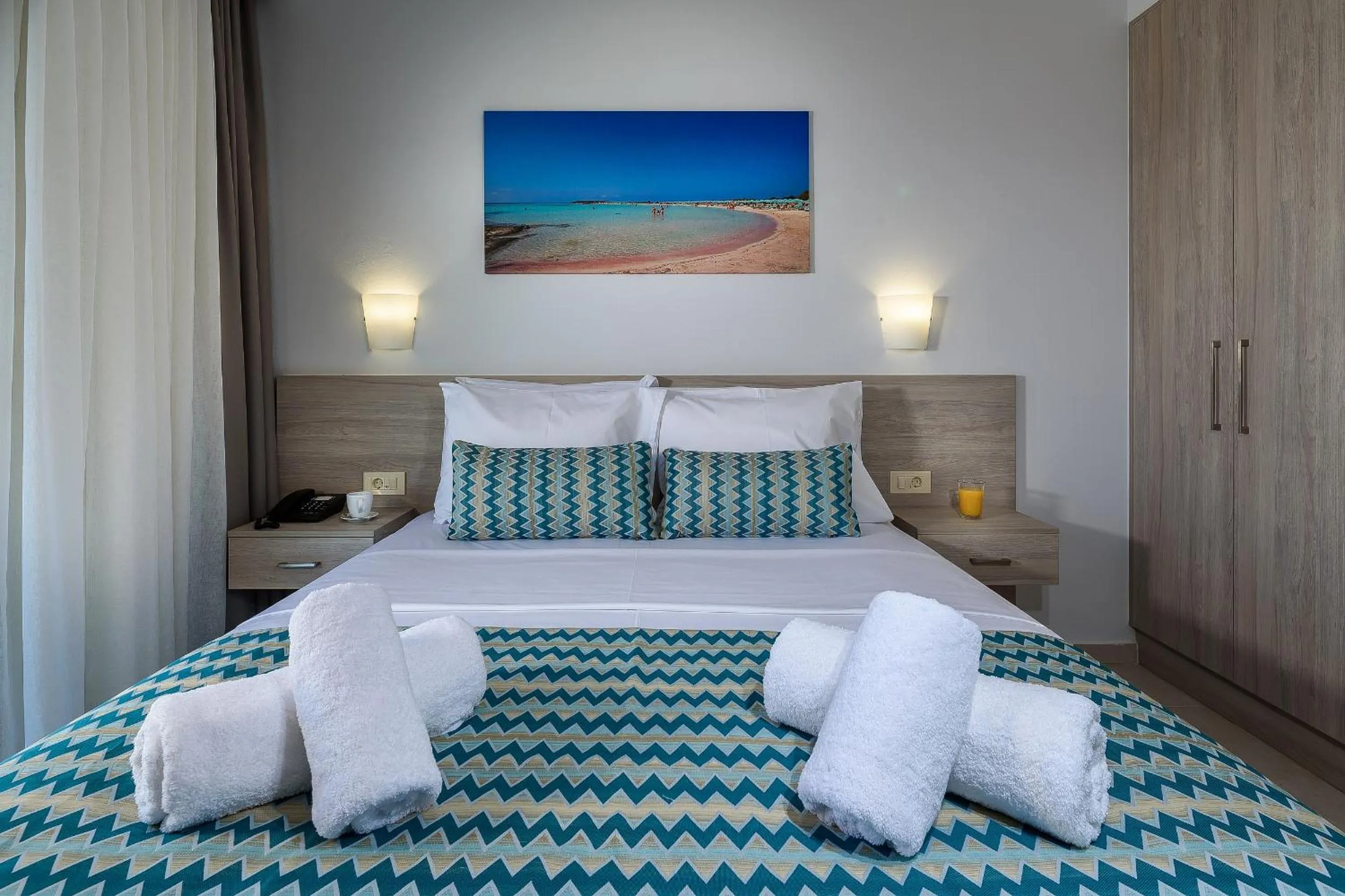 Bed in Sunset Elafonisi Apartments