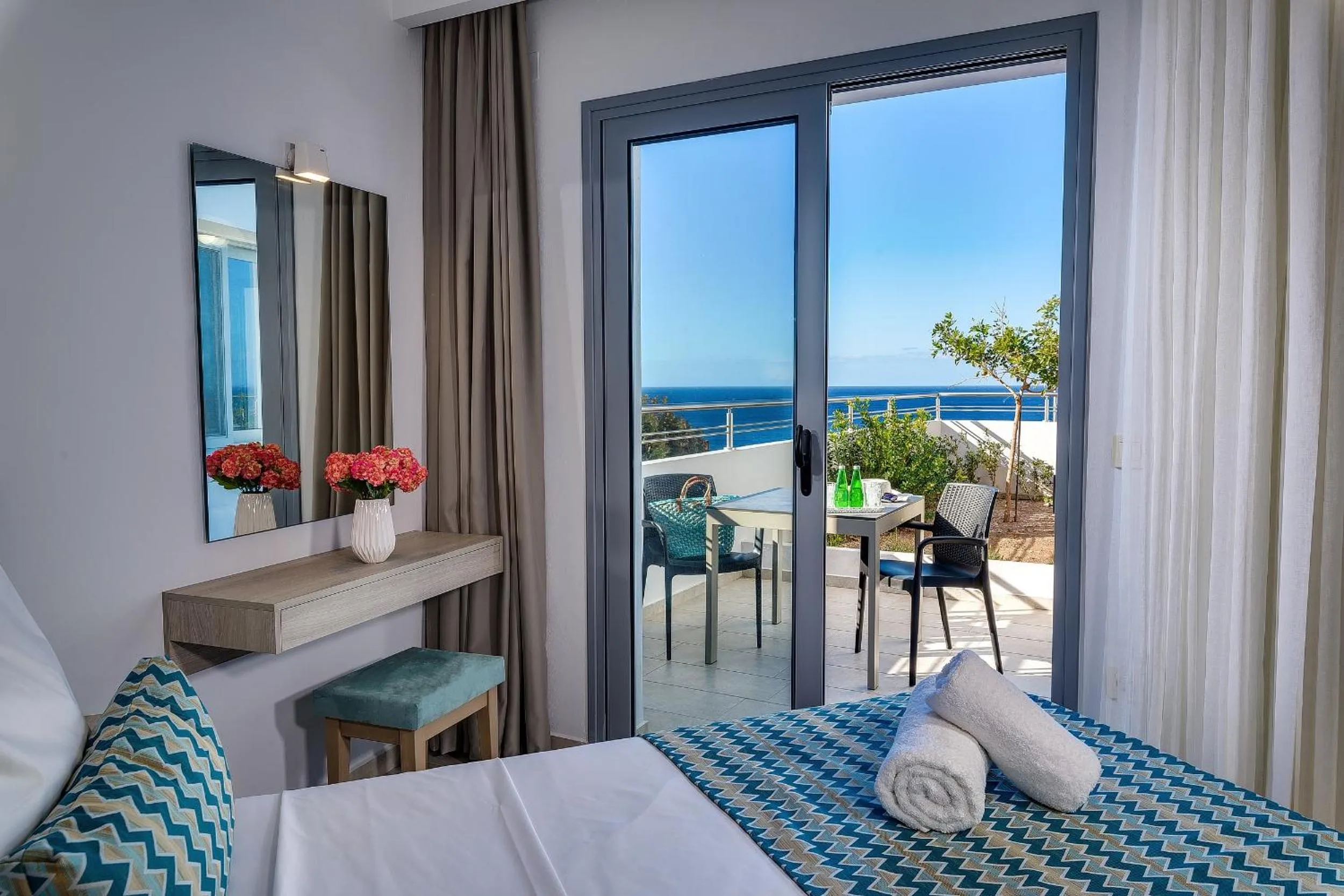 Balcony/Terrace, Bed in Sunset Elafonisi Apartments