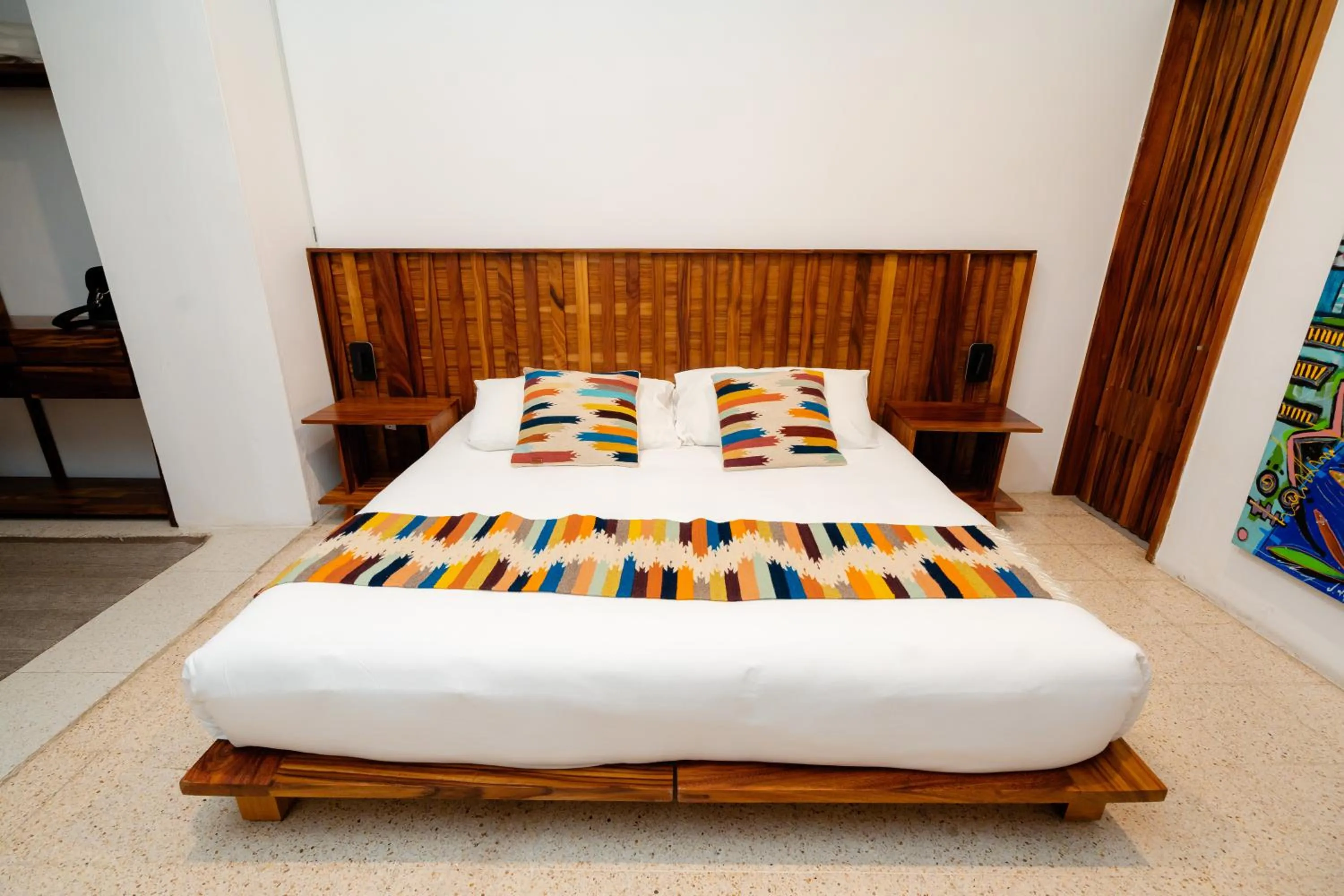 Bed in Hotel Casa de Arte Oaxaca