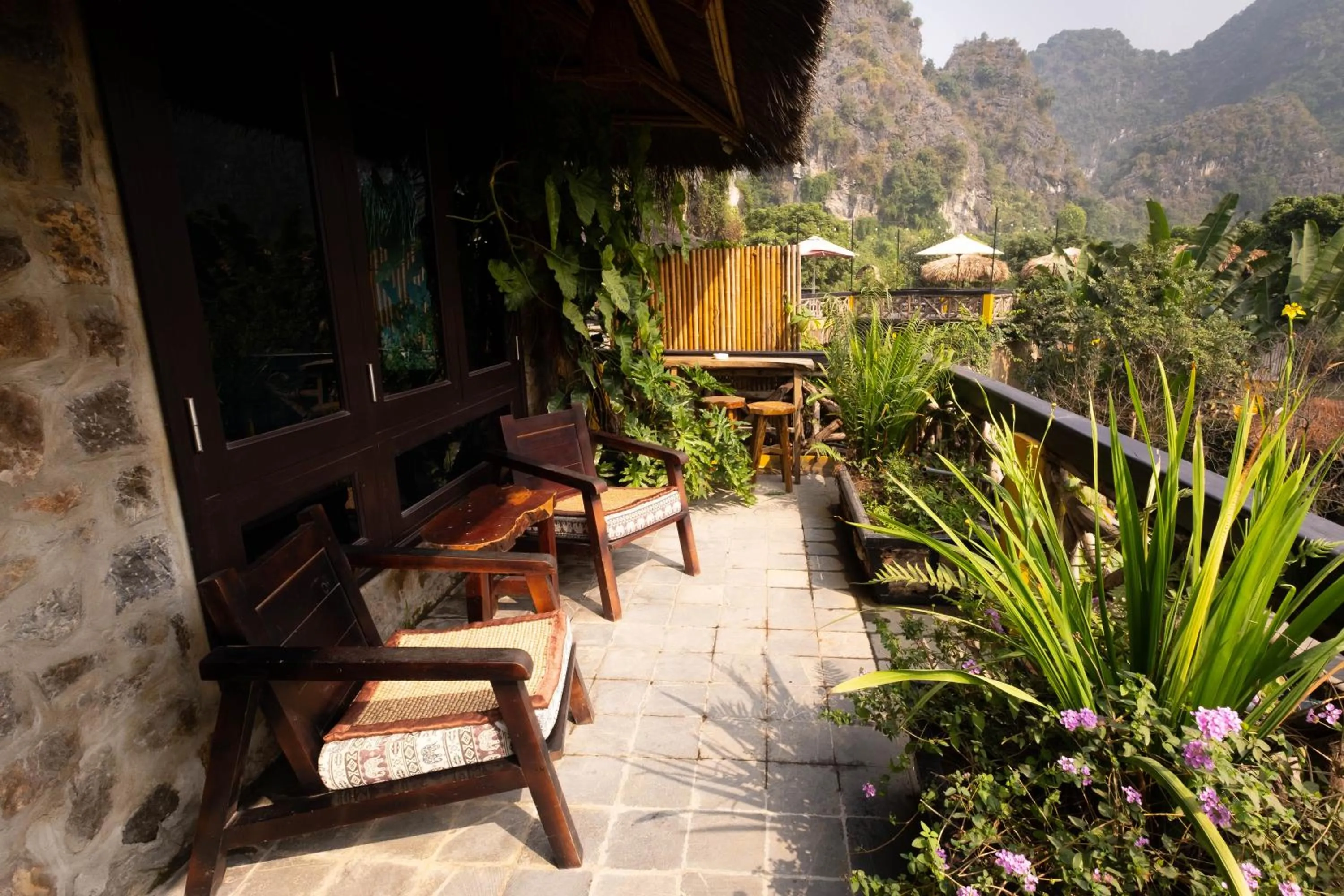 Patio in Trang An Ecolodge