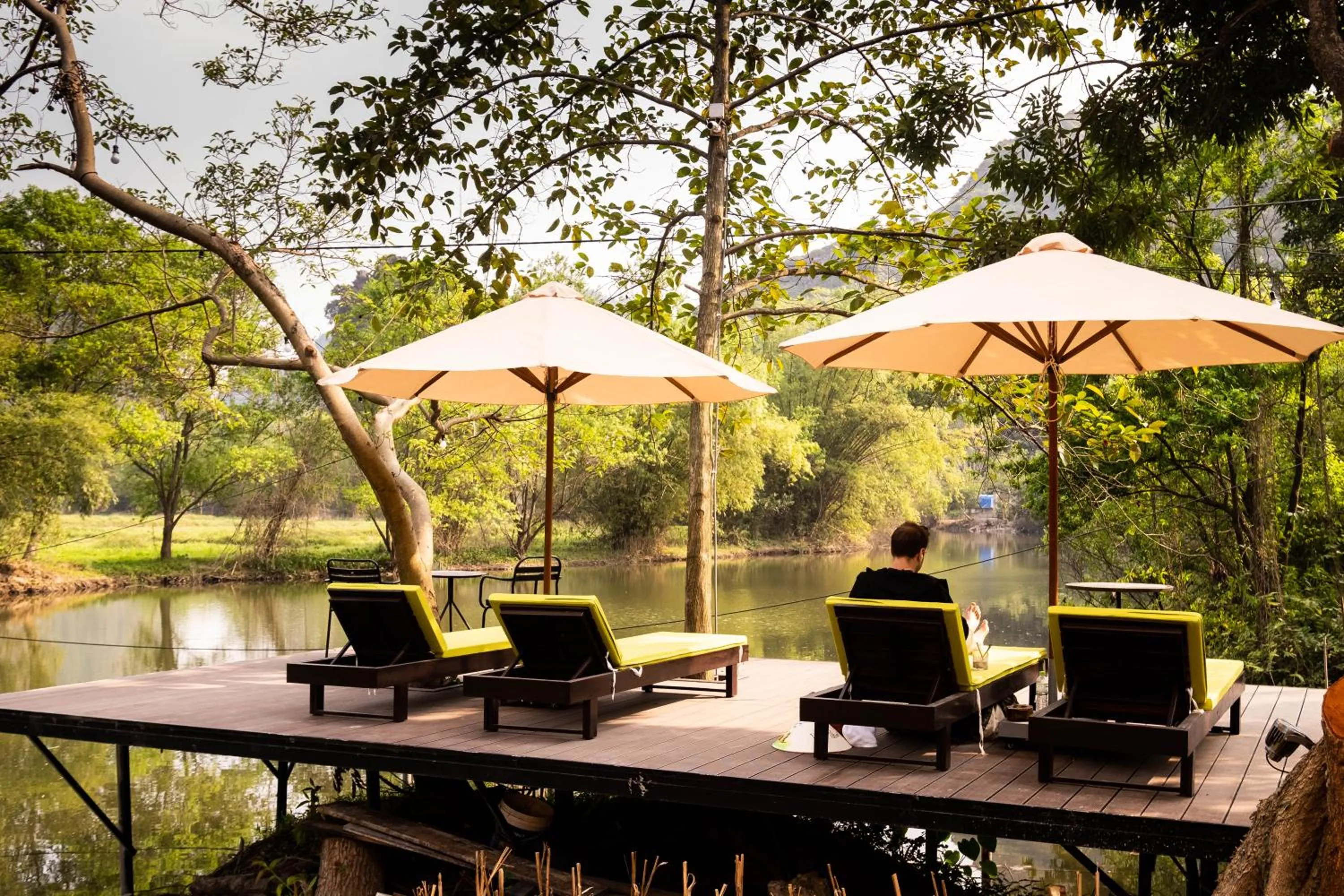 Patio in Trang An Ecolodge