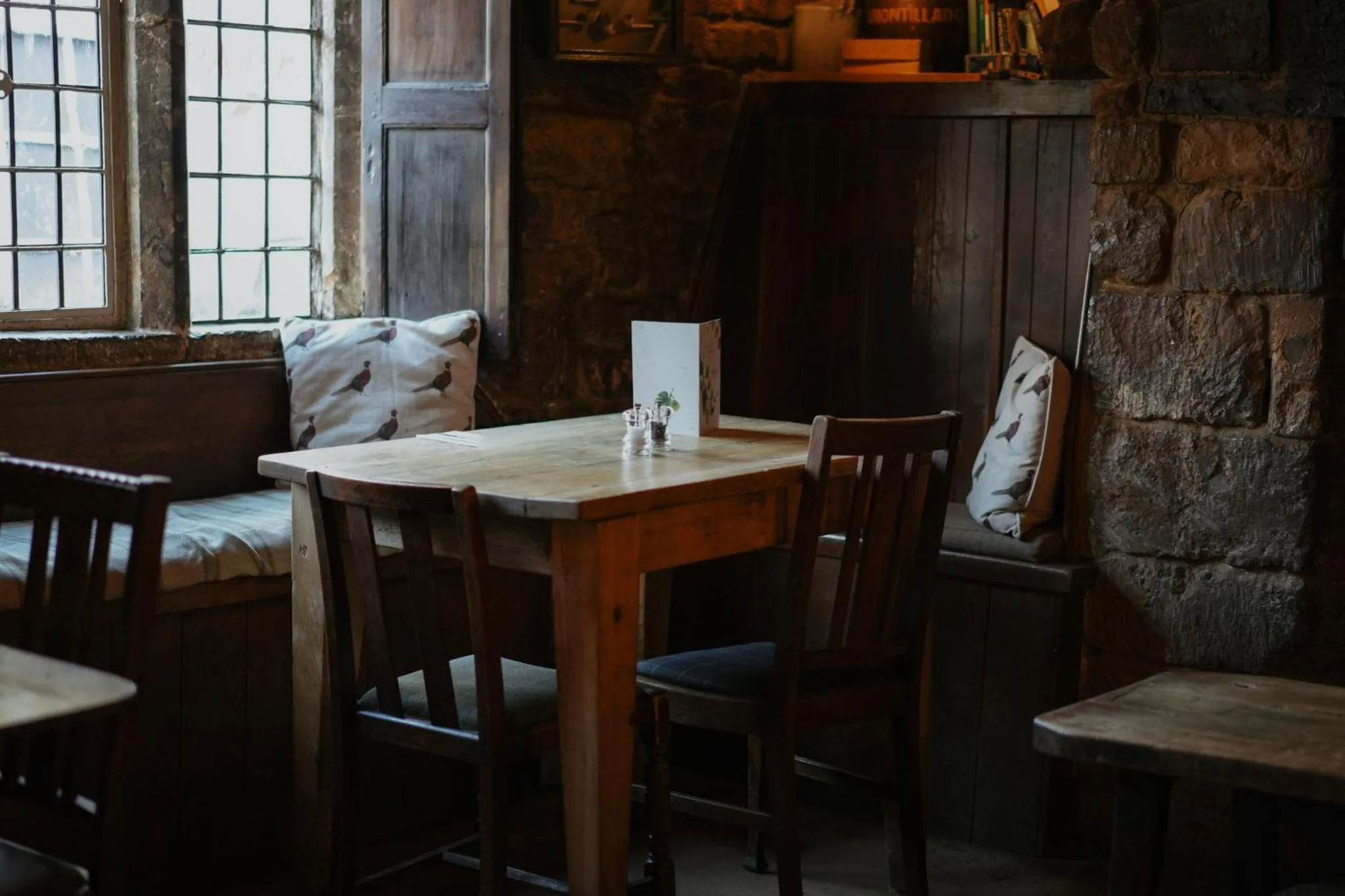 Seating area in The Falkland Arms