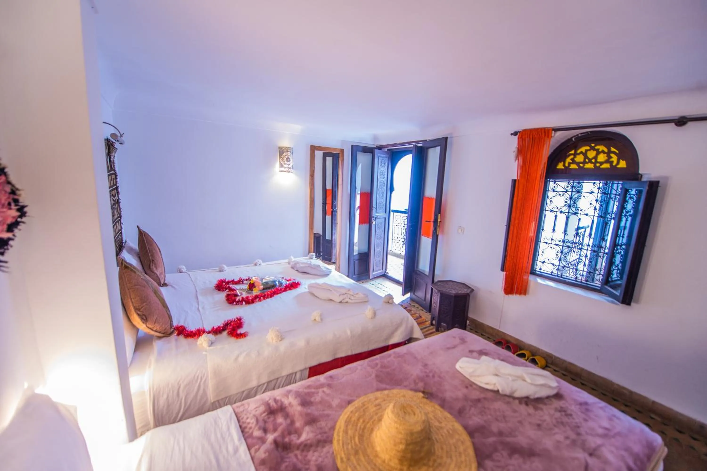 Bed in Riad Khabia & Spa