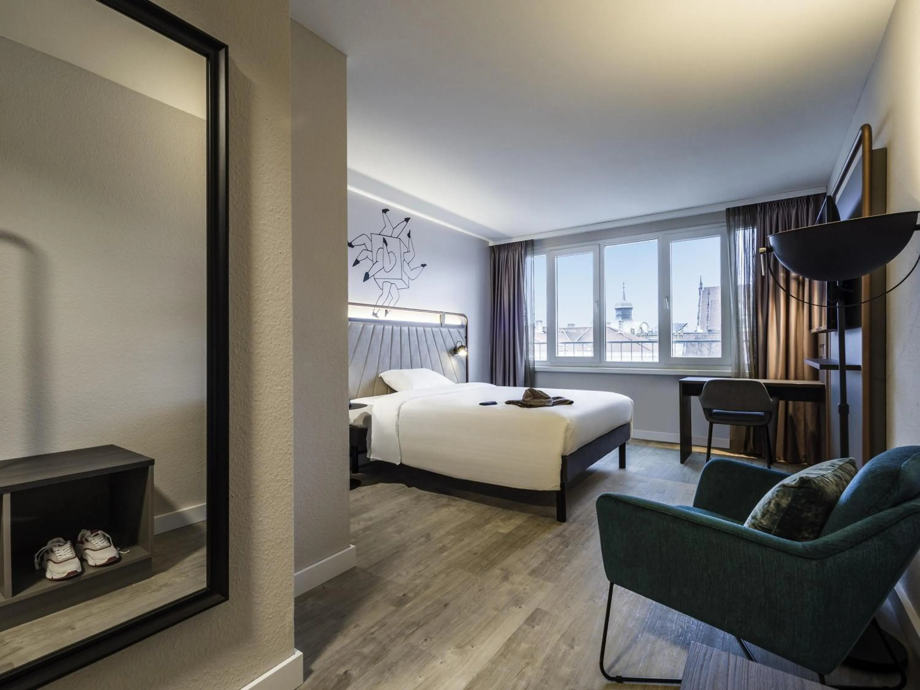 Bedroom, Bed in ibis Styles Bielefeld City