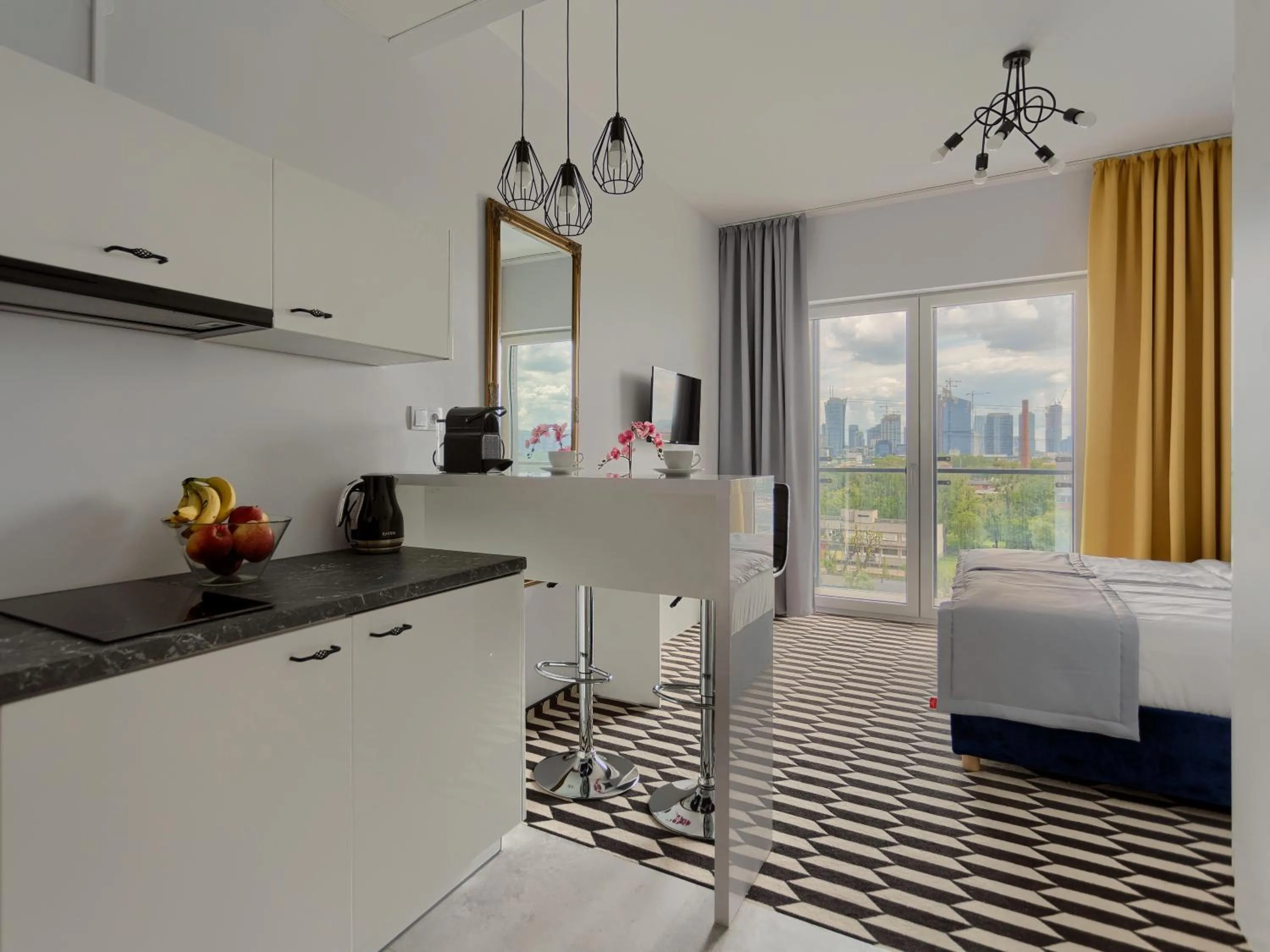 Kitchen or kitchenette, Bed in Apartamenty Prymasa Residence