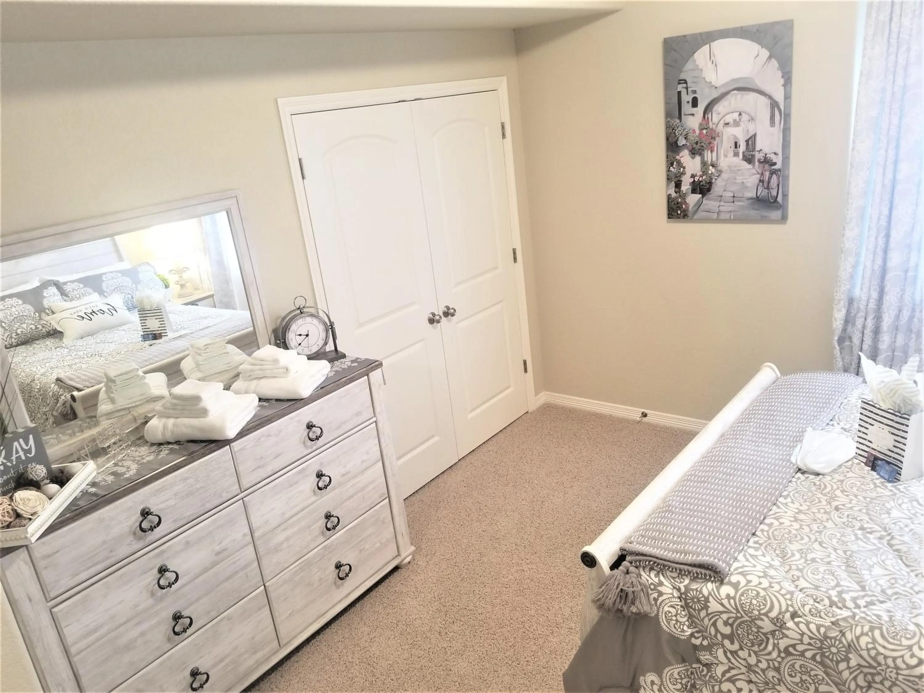 Bedroom, Bed in Peak Valley Manor, a Modern Farmhouse