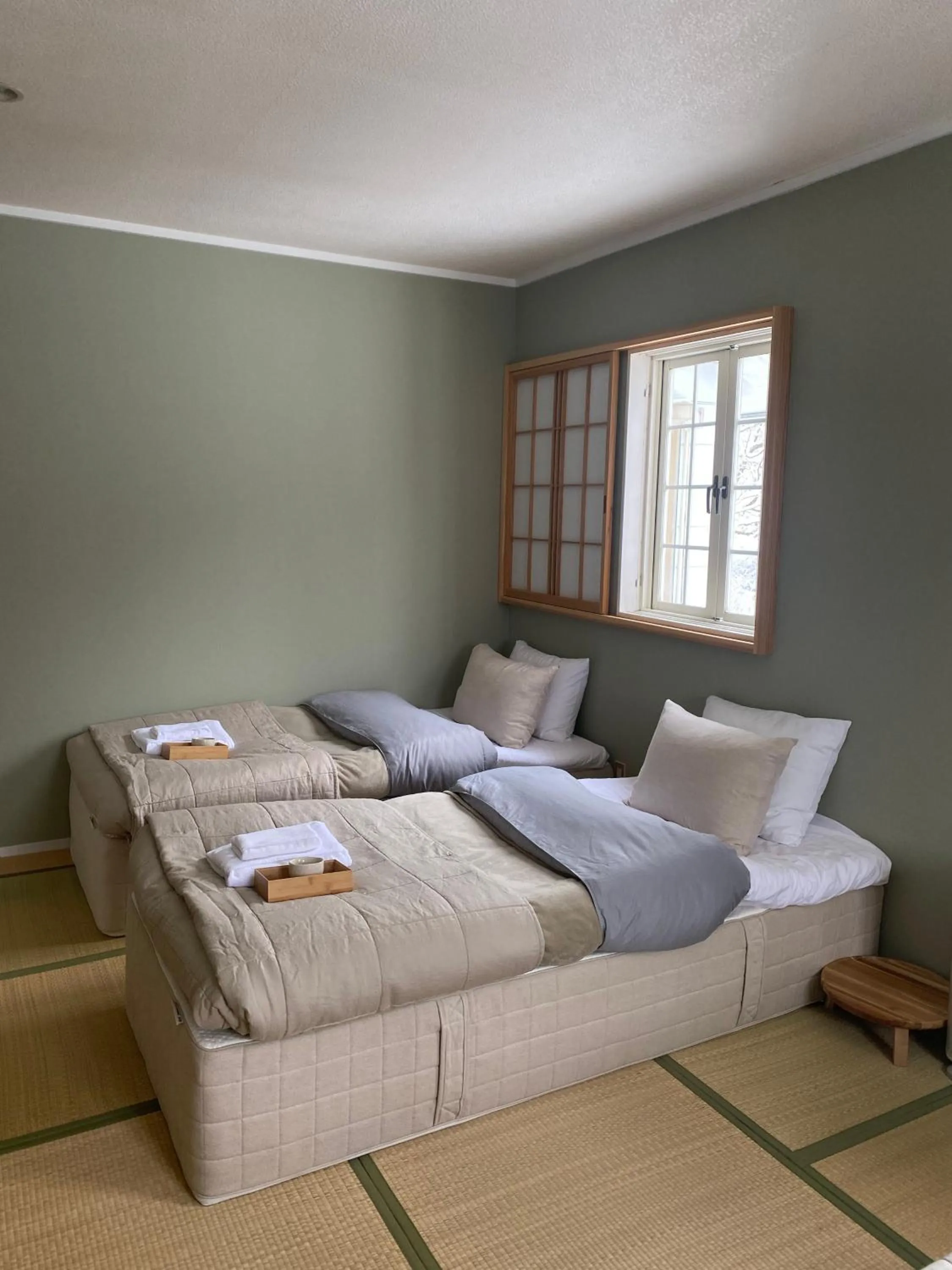 Bed in Myoko Forest Lodge