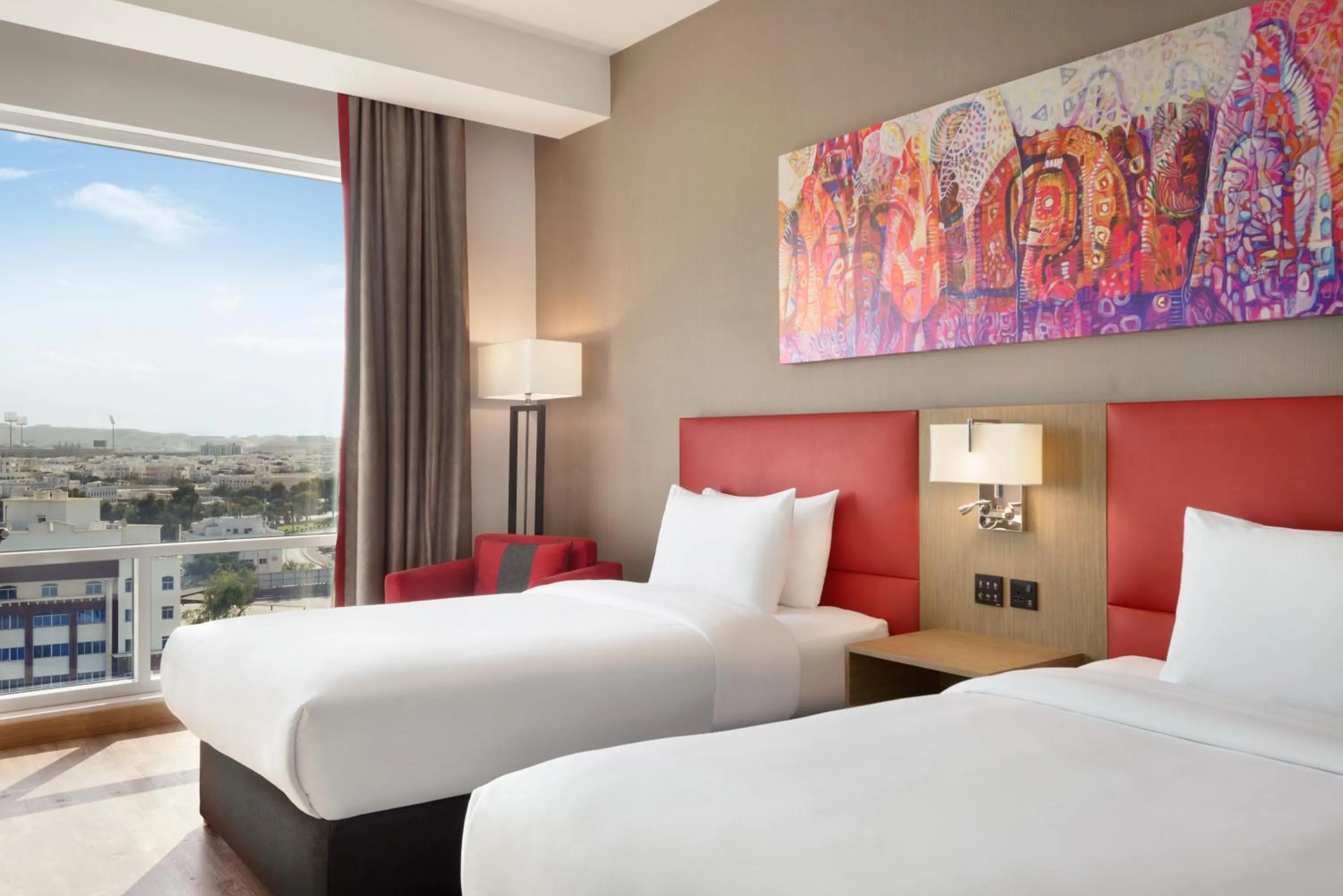Mountain view, Bed in Ramada Encore by Wyndham Muscat Al-Ghubra