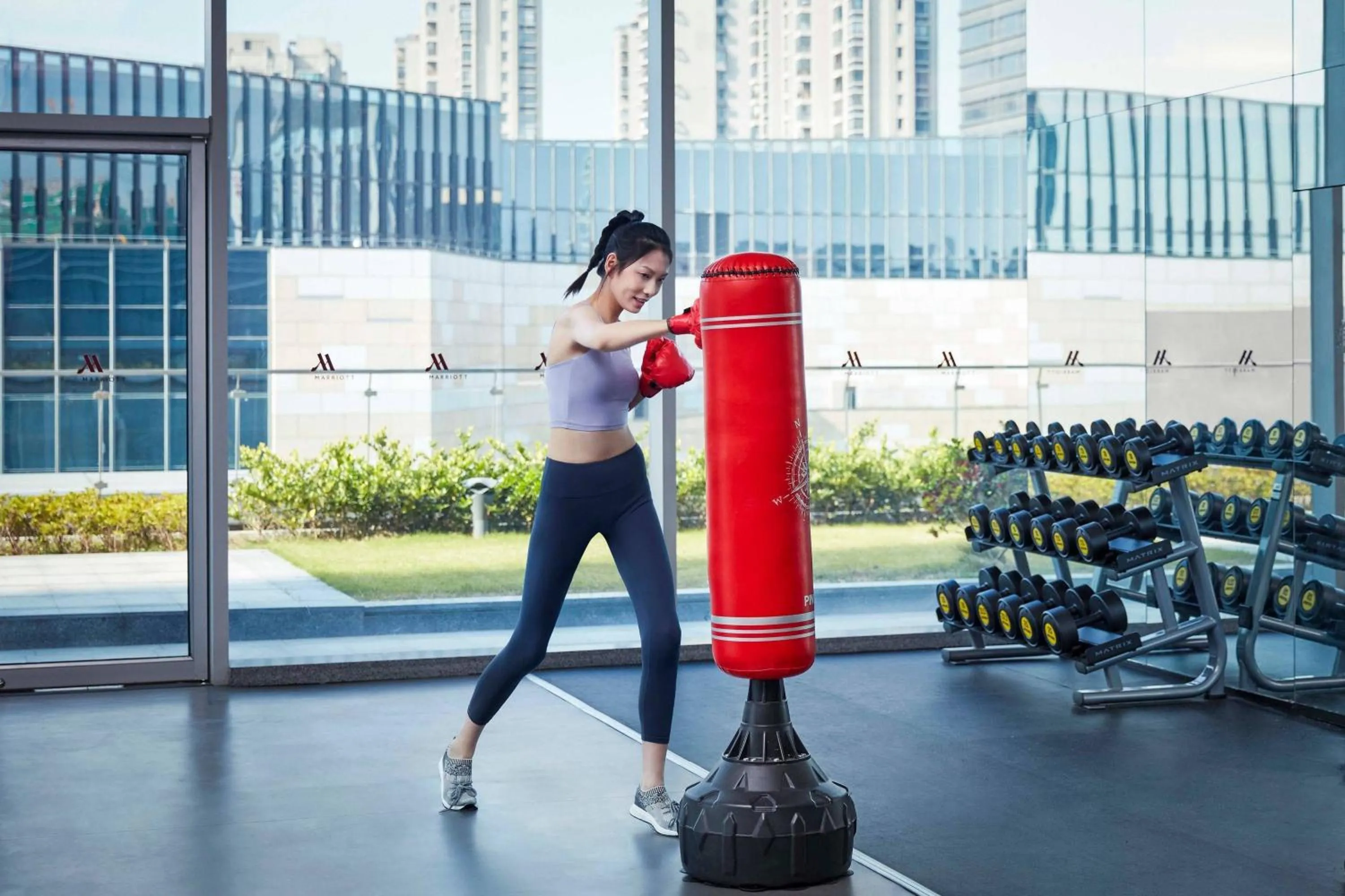 Fitness centre/facilities in Jiaxing Marriott Hotel