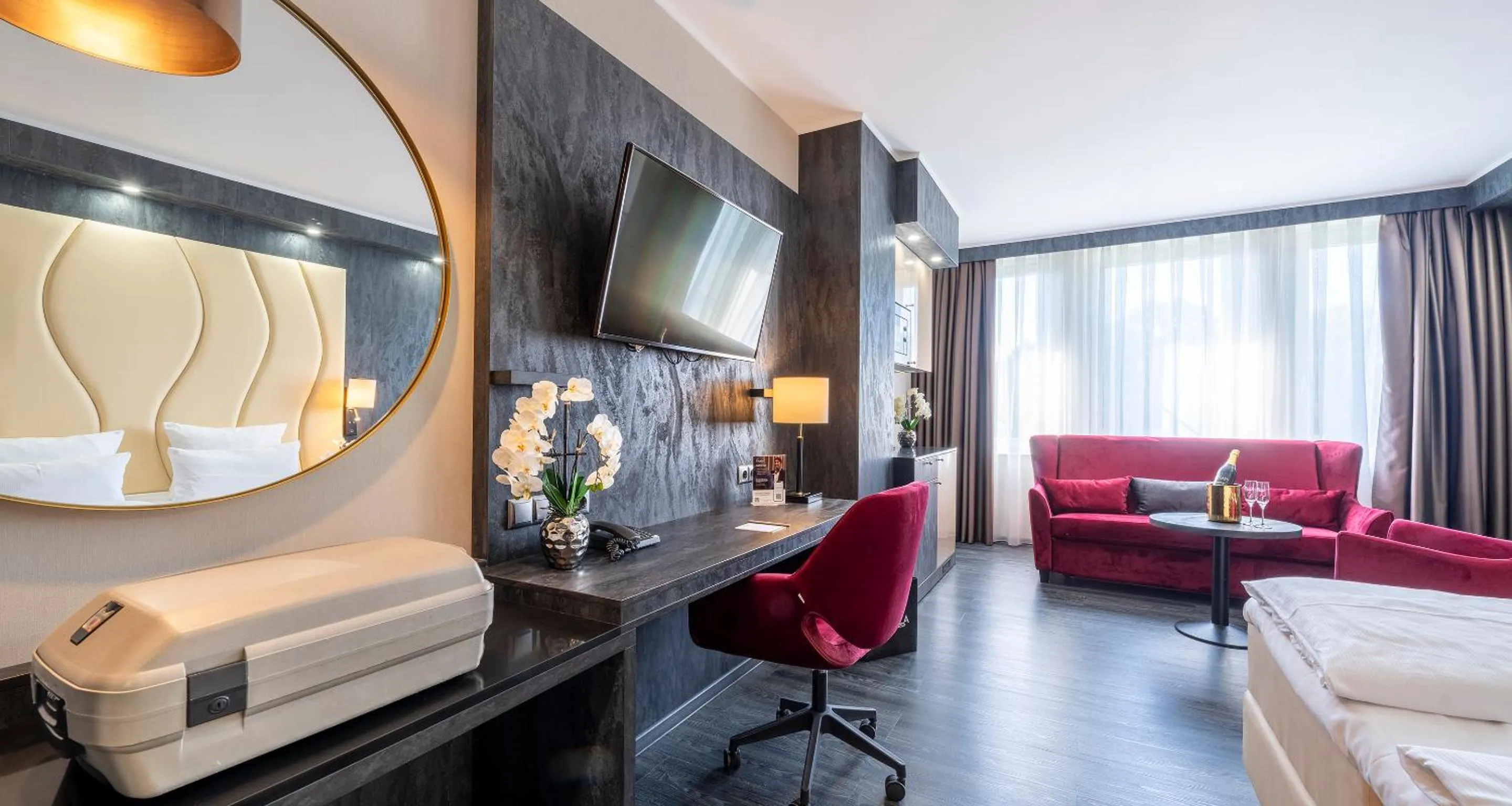 TV and multimedia, Bed in PLAZA Premium Schwerin Sure Hotel Collection by Best Western