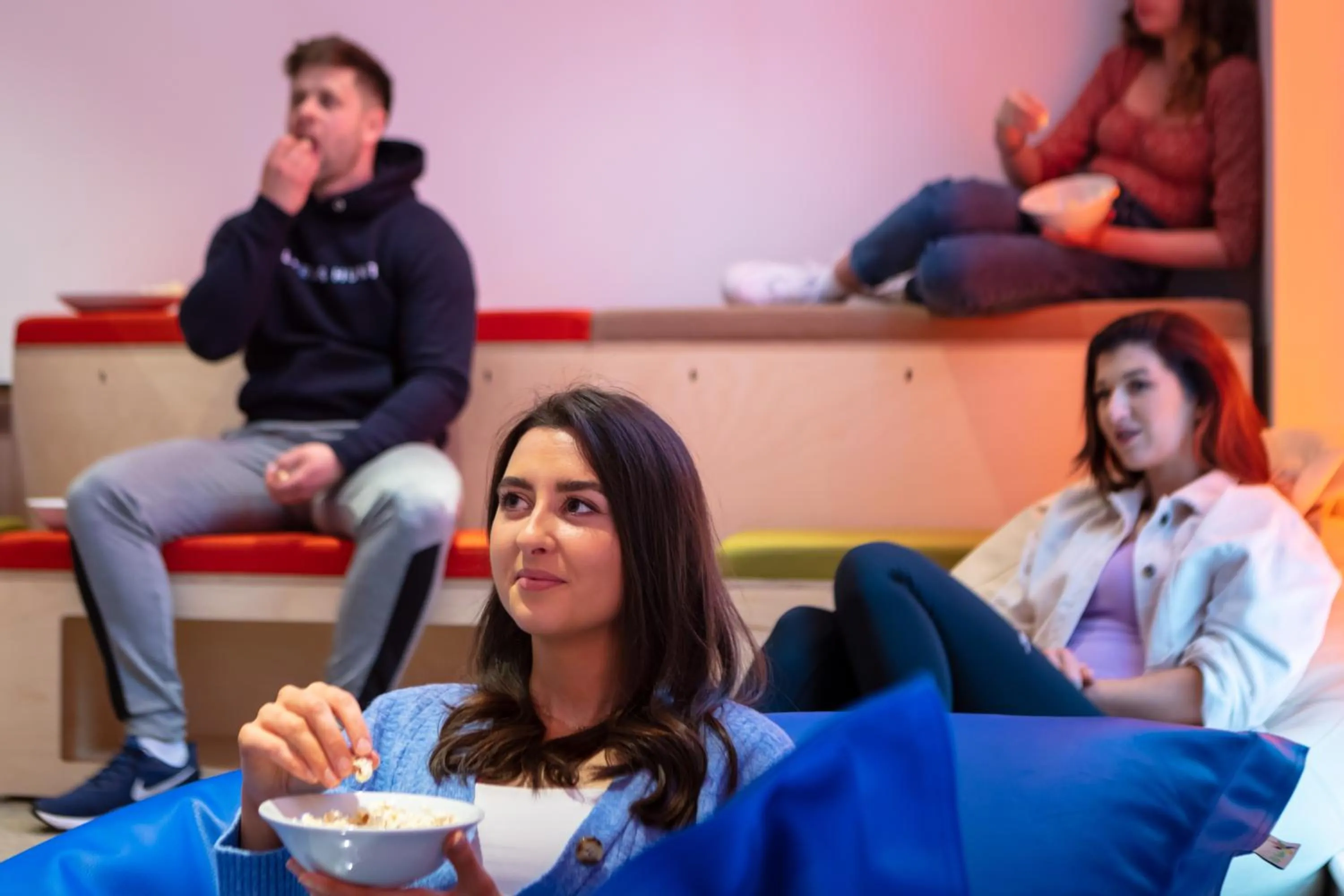 Communal lounge/ TV room in The Westwood Apartments