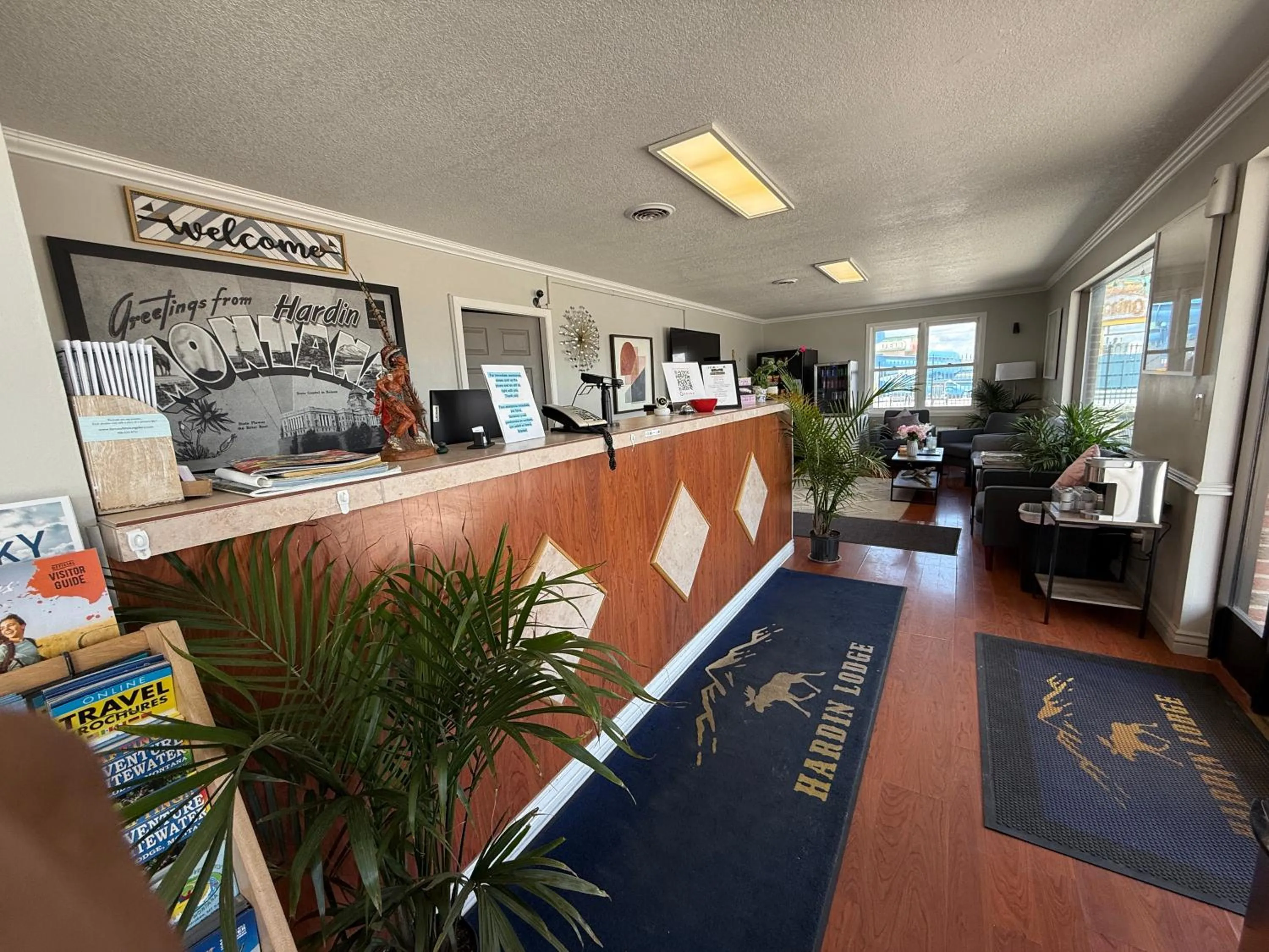 Lobby or reception in Hardin Lodge By Capital O Little Bighorn Battlefield I-90