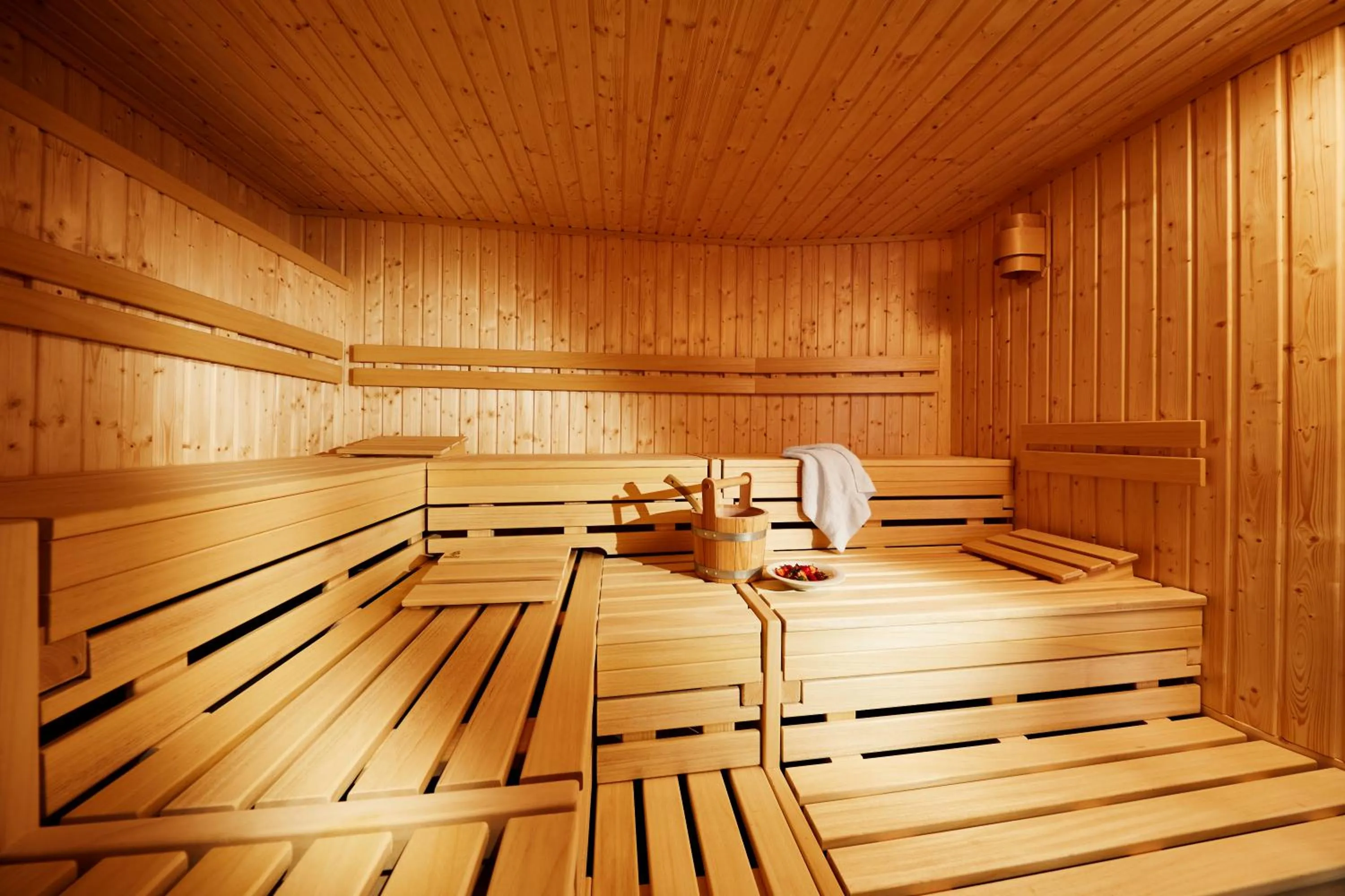 Sauna in Lindner Hotel Frankfurt Main Plaza, part of JdV by Hyatt