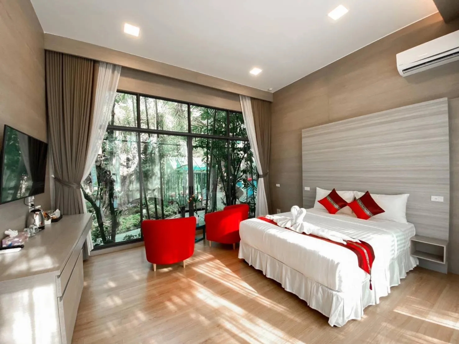 Bed in Treescape Resort Chiangmai