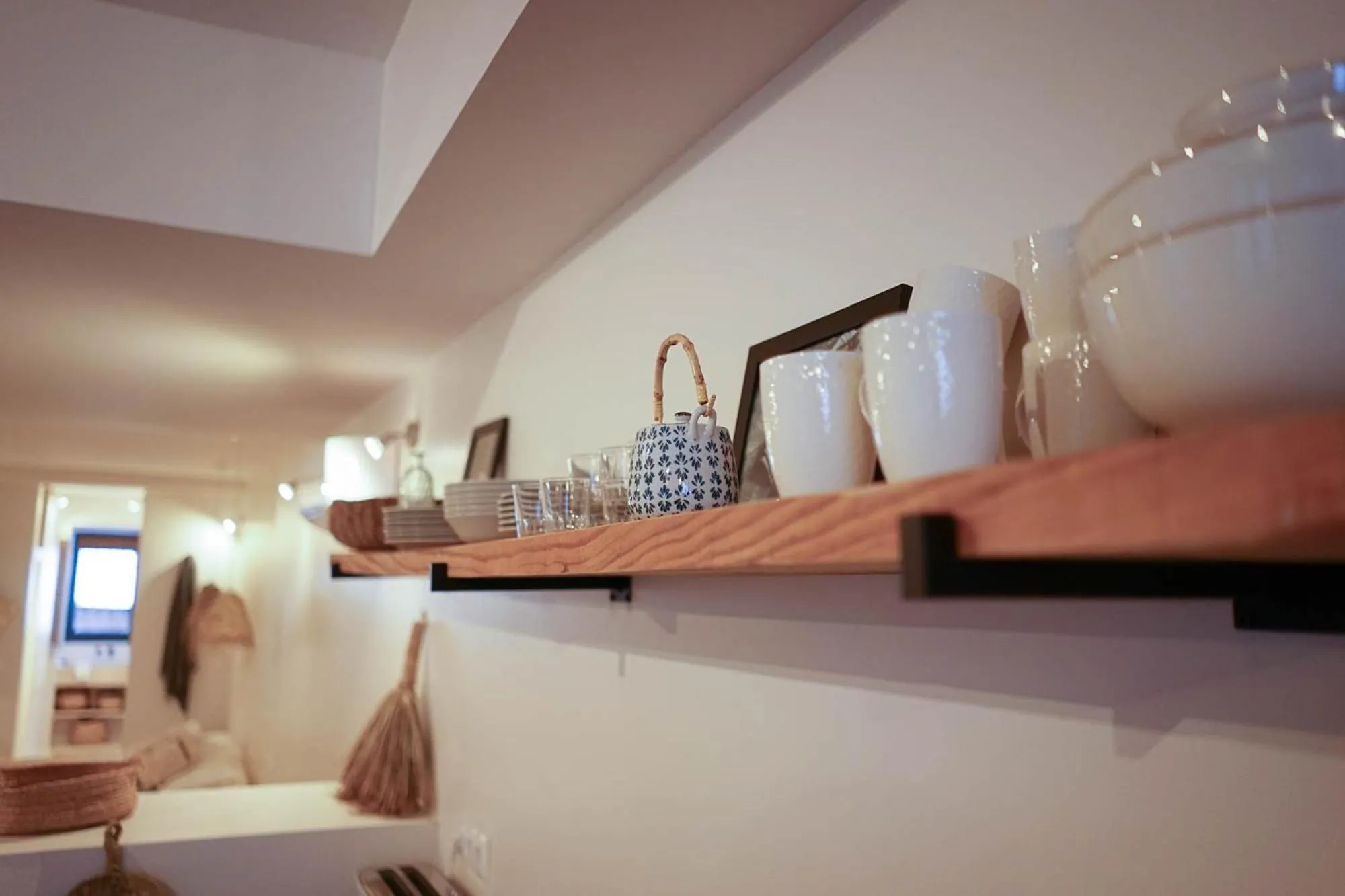 Kitchen or kitchenette in Ronda Center Apartments with Pool