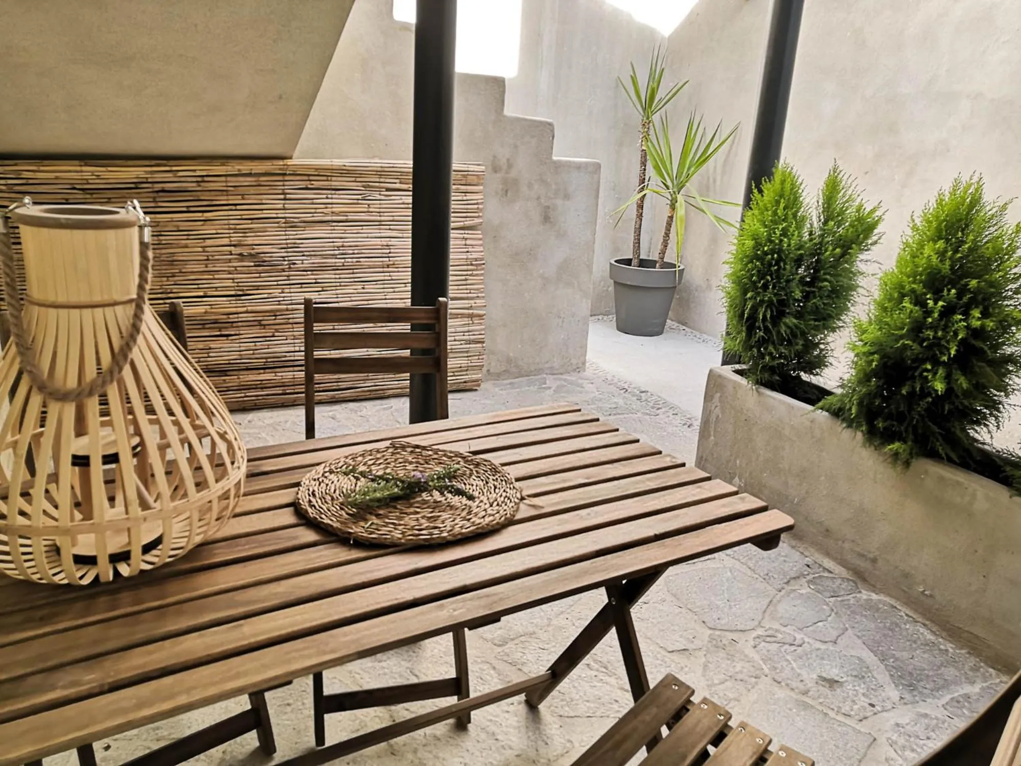 Patio in Ronda Center Apartments with Pool