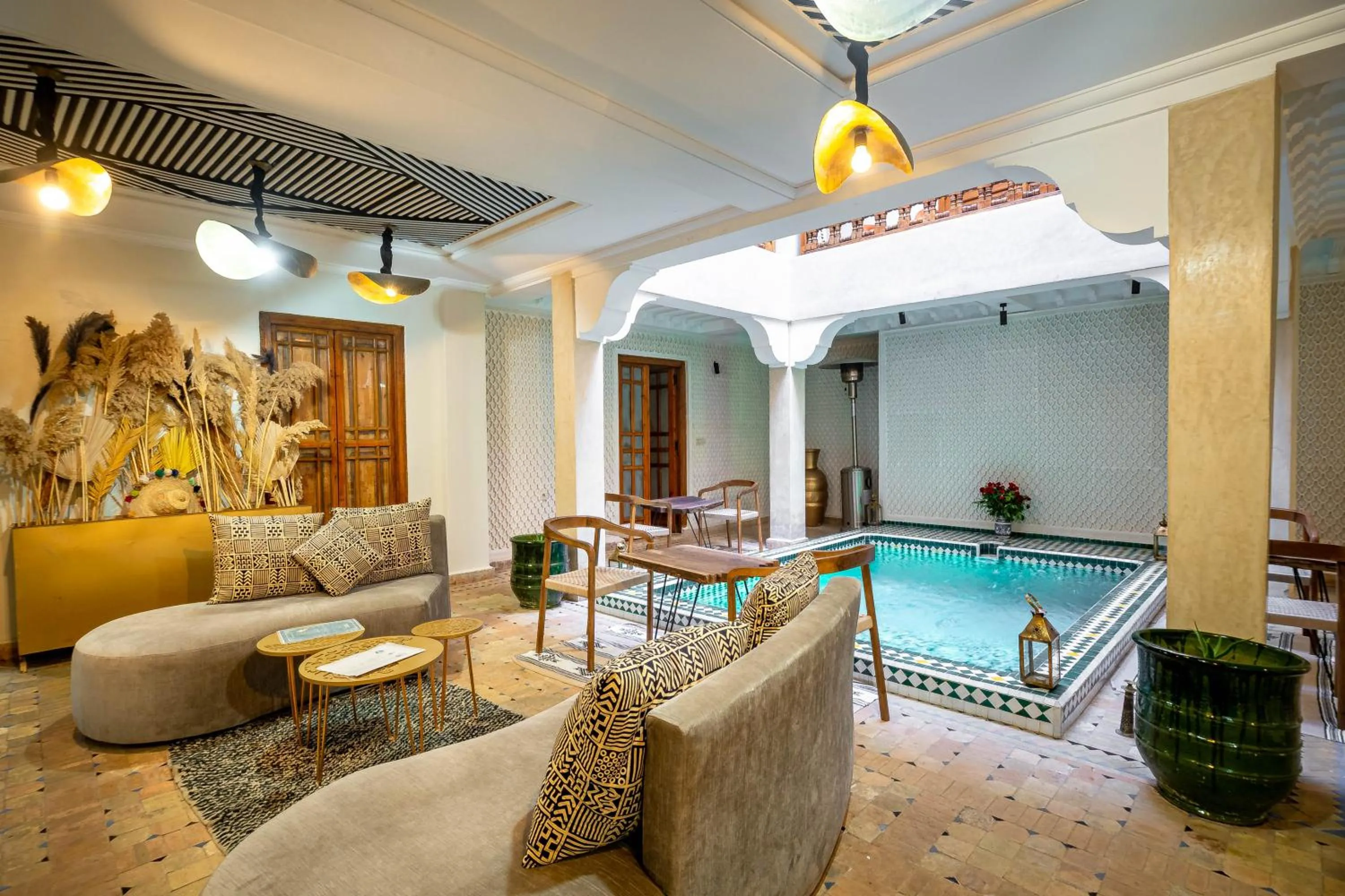 Living room in Riad La Croix Berbere Deluxe