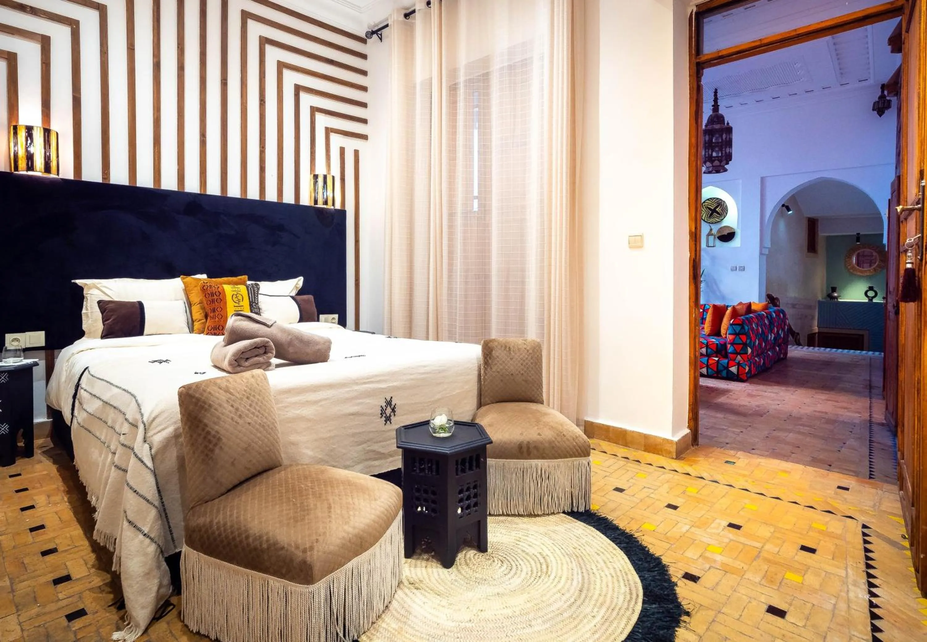 Bed in Riad La Croix Berbere Deluxe