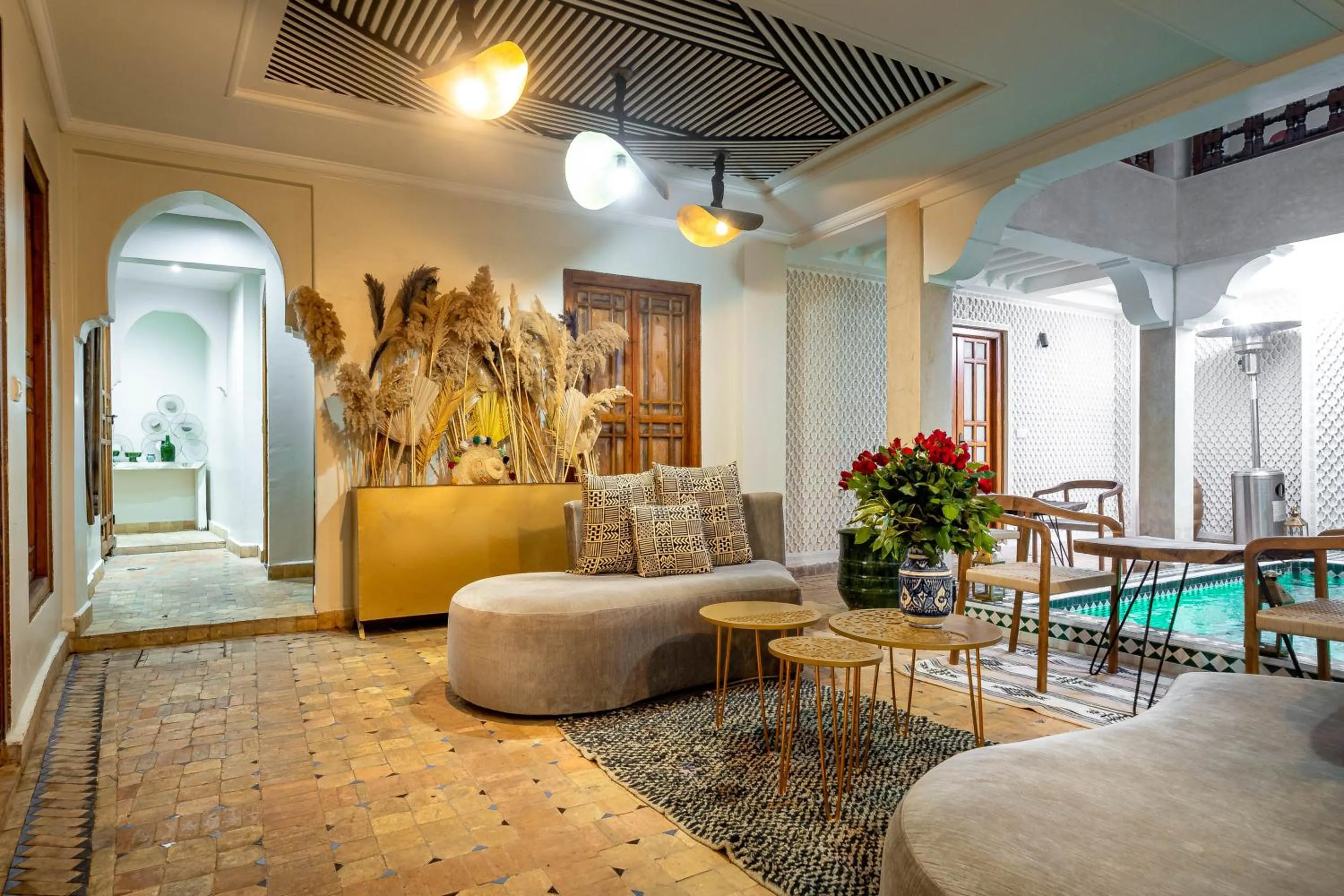 Seating area in Riad La Croix Berbere Deluxe