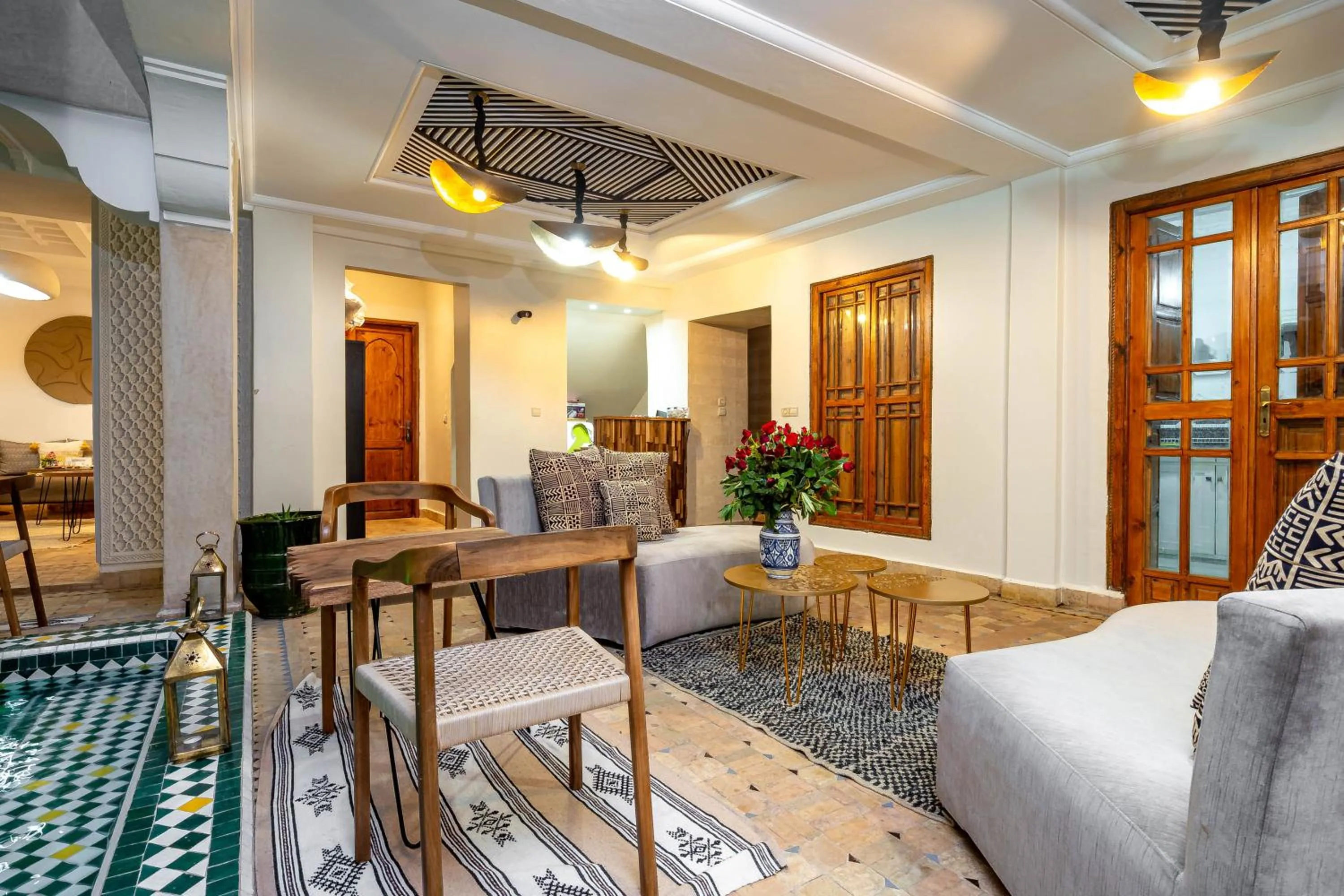 Living room in Riad La Croix Berbere Deluxe