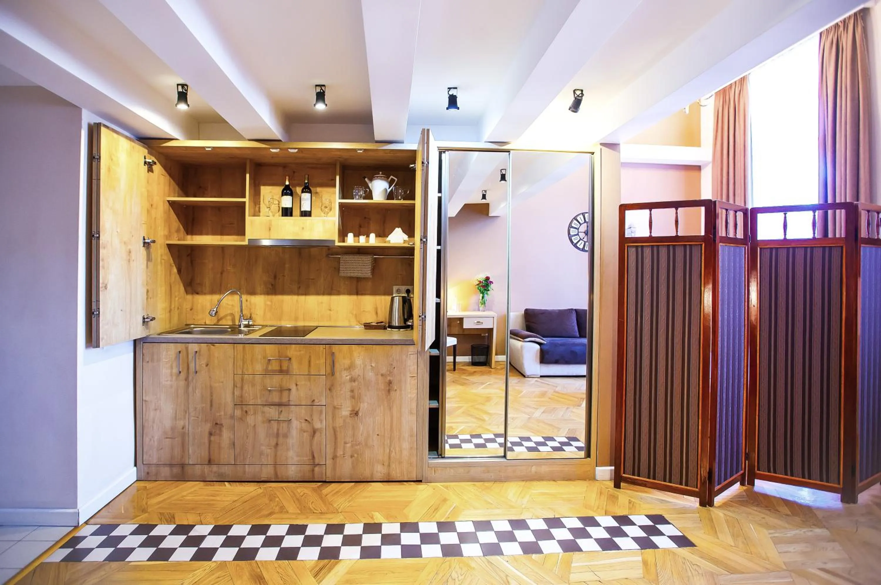 Kitchen or kitchenette in Rustaveli Hotel