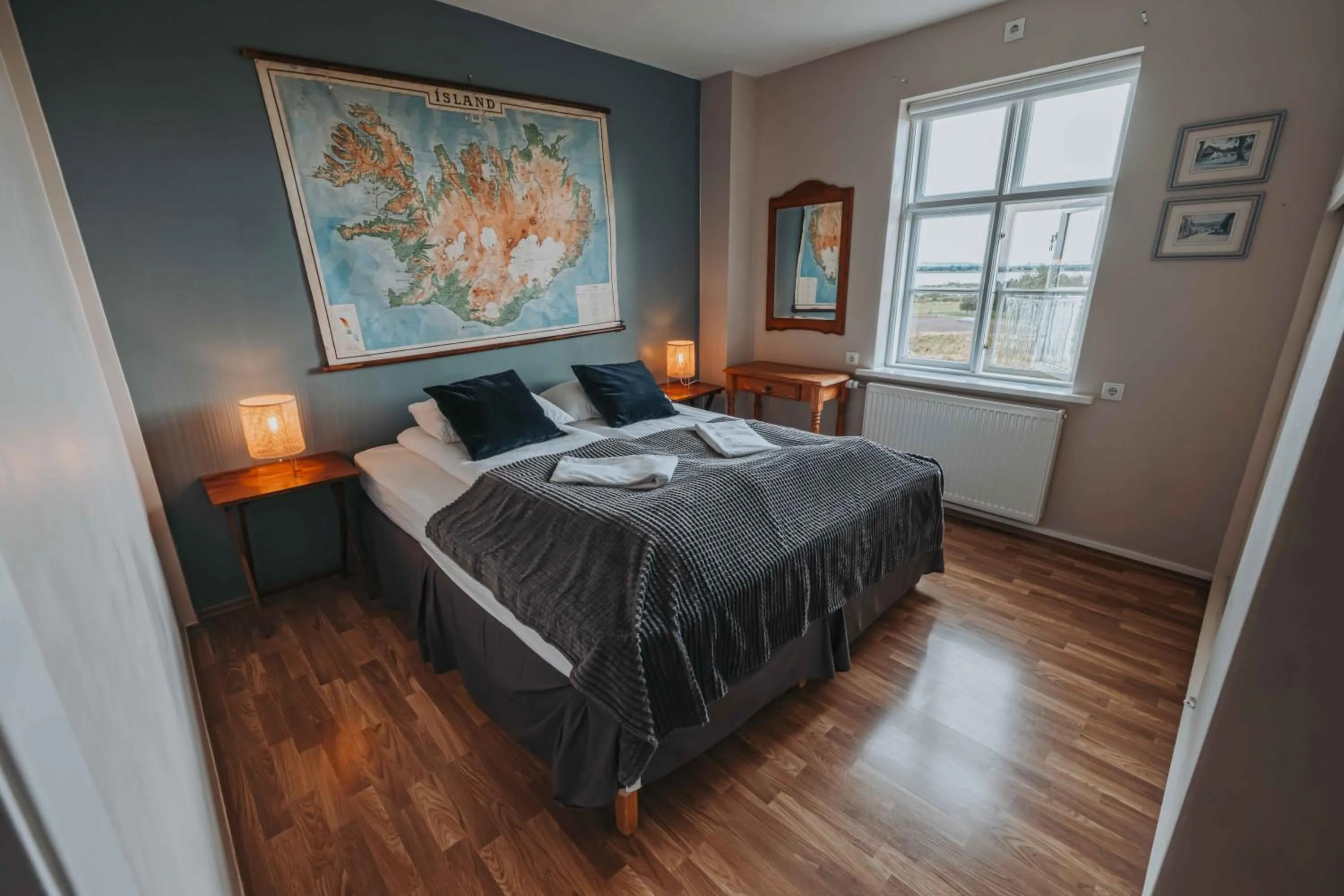 Bed in Héradsskólinn Historic Guesthouse