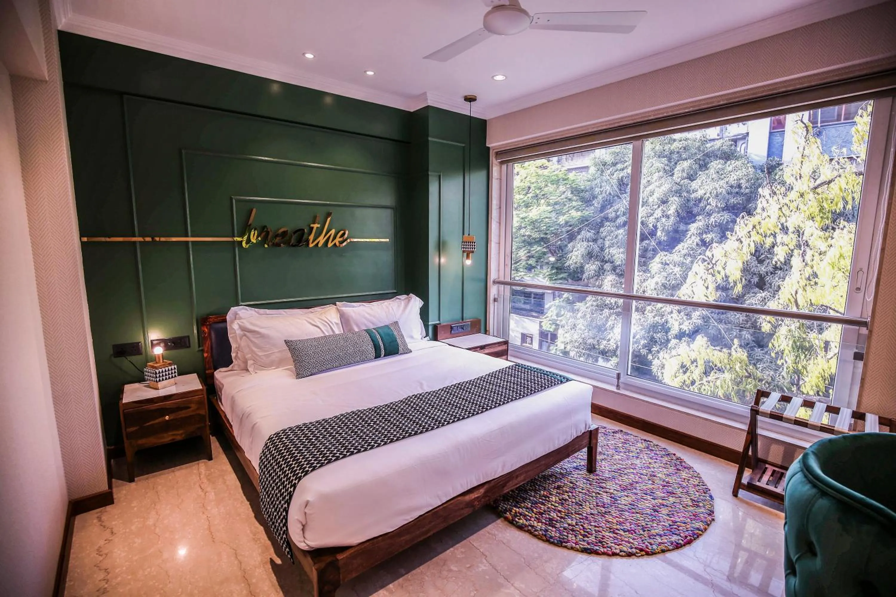 Bed in Theory9 Premium Service Apartments Bandra