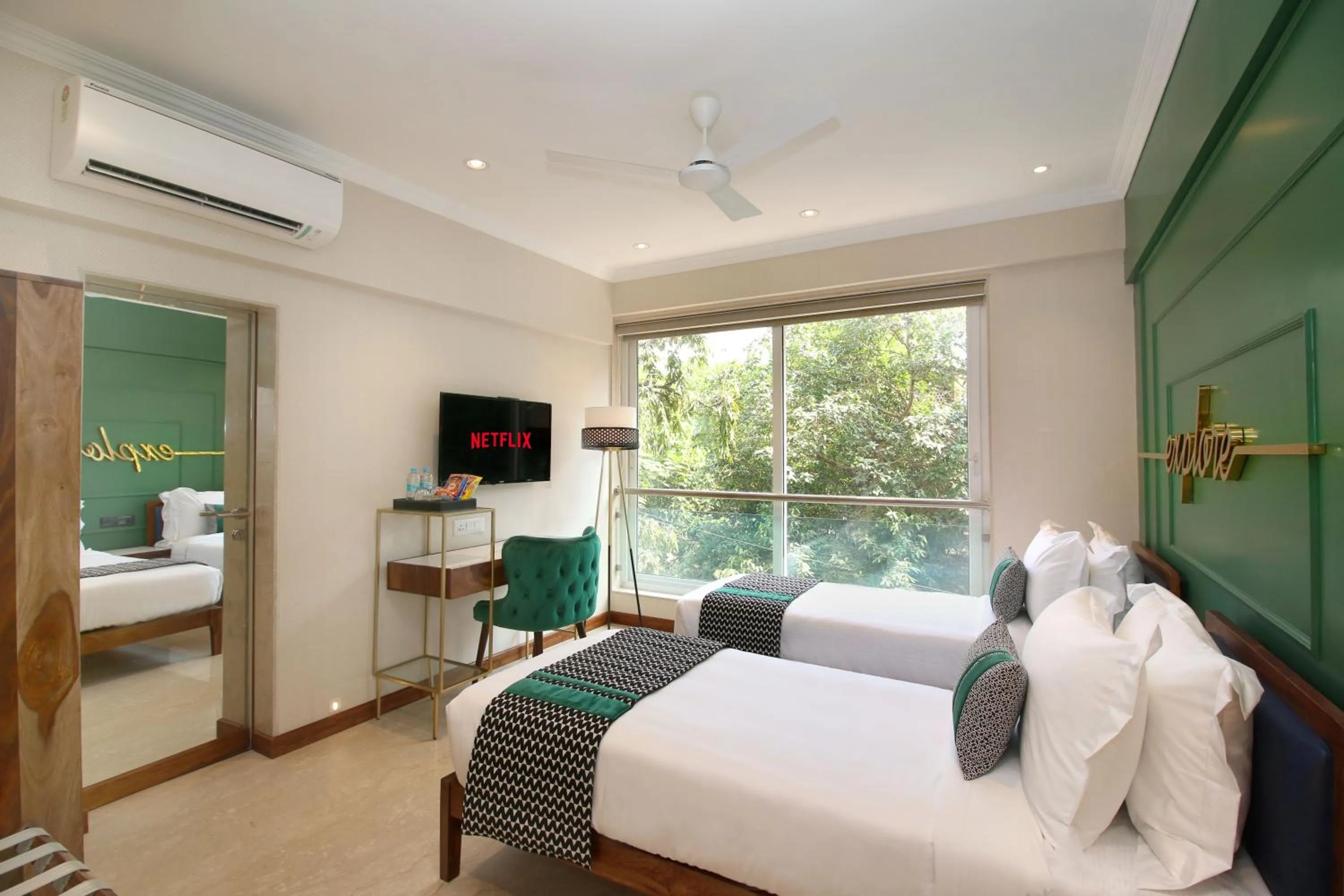 Bed in Theory9 Premium Service Apartments Bandra