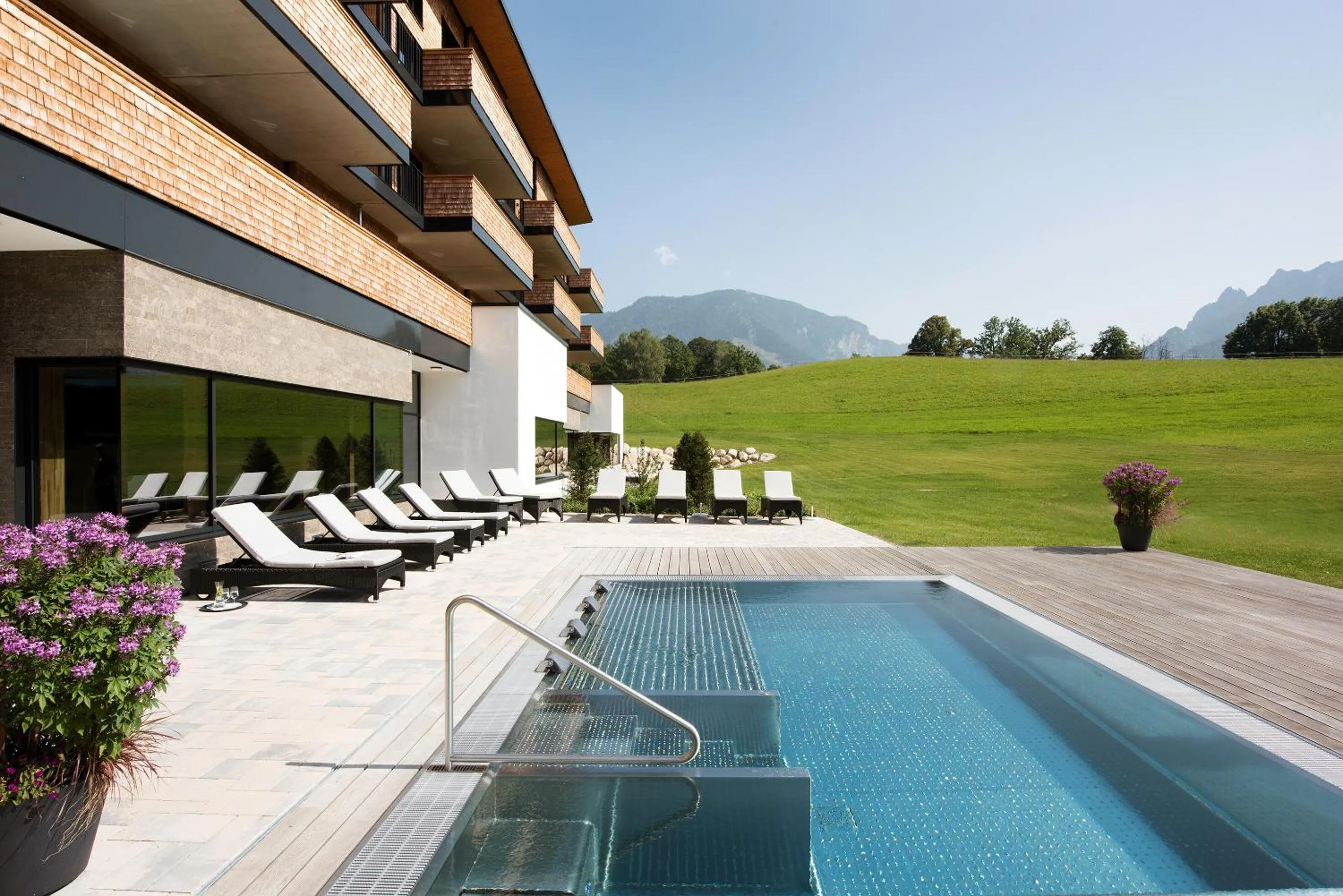 Pool view in Klosterhof – Alpine Hideaway & Spa