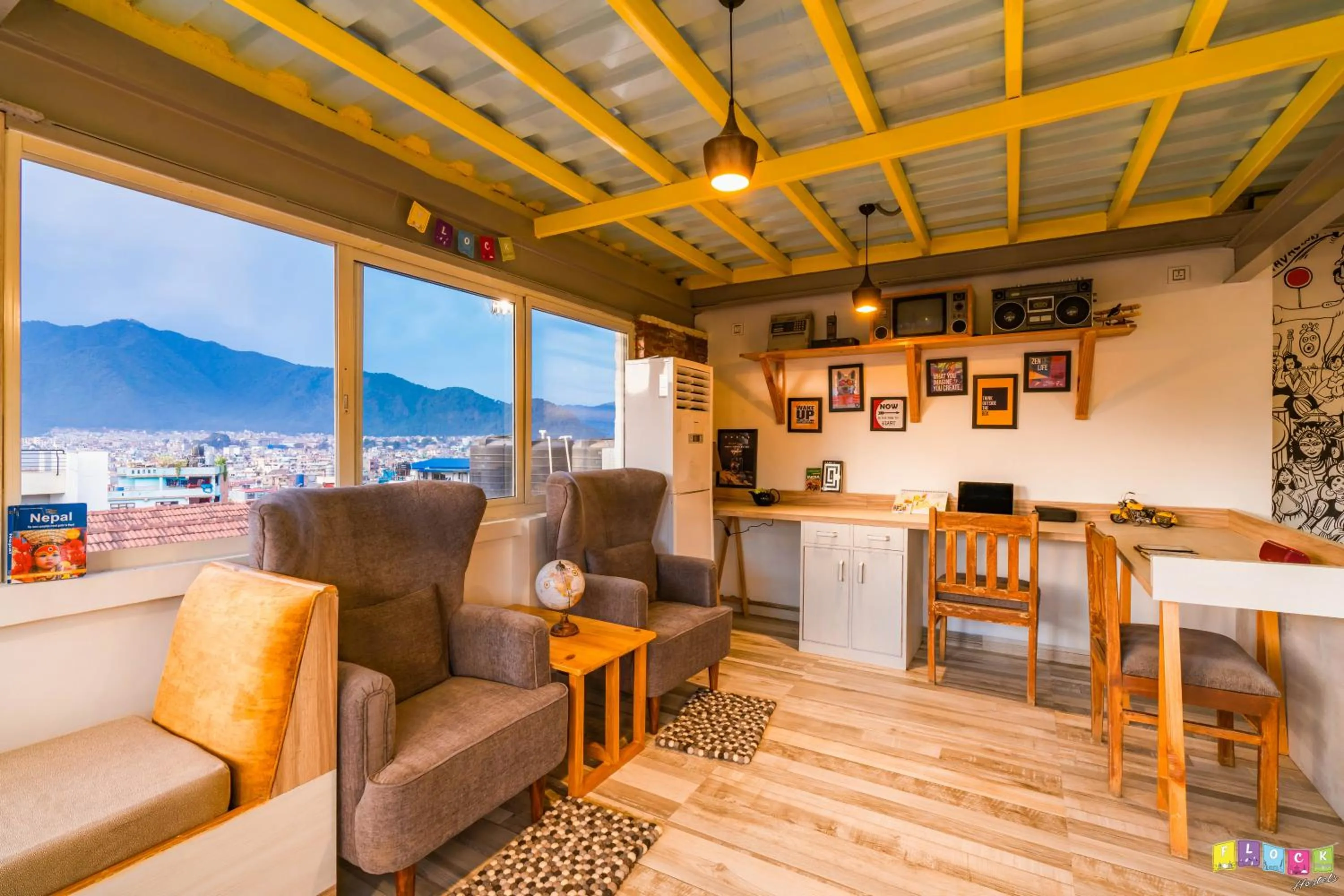 Living room in Flock Kathmandu