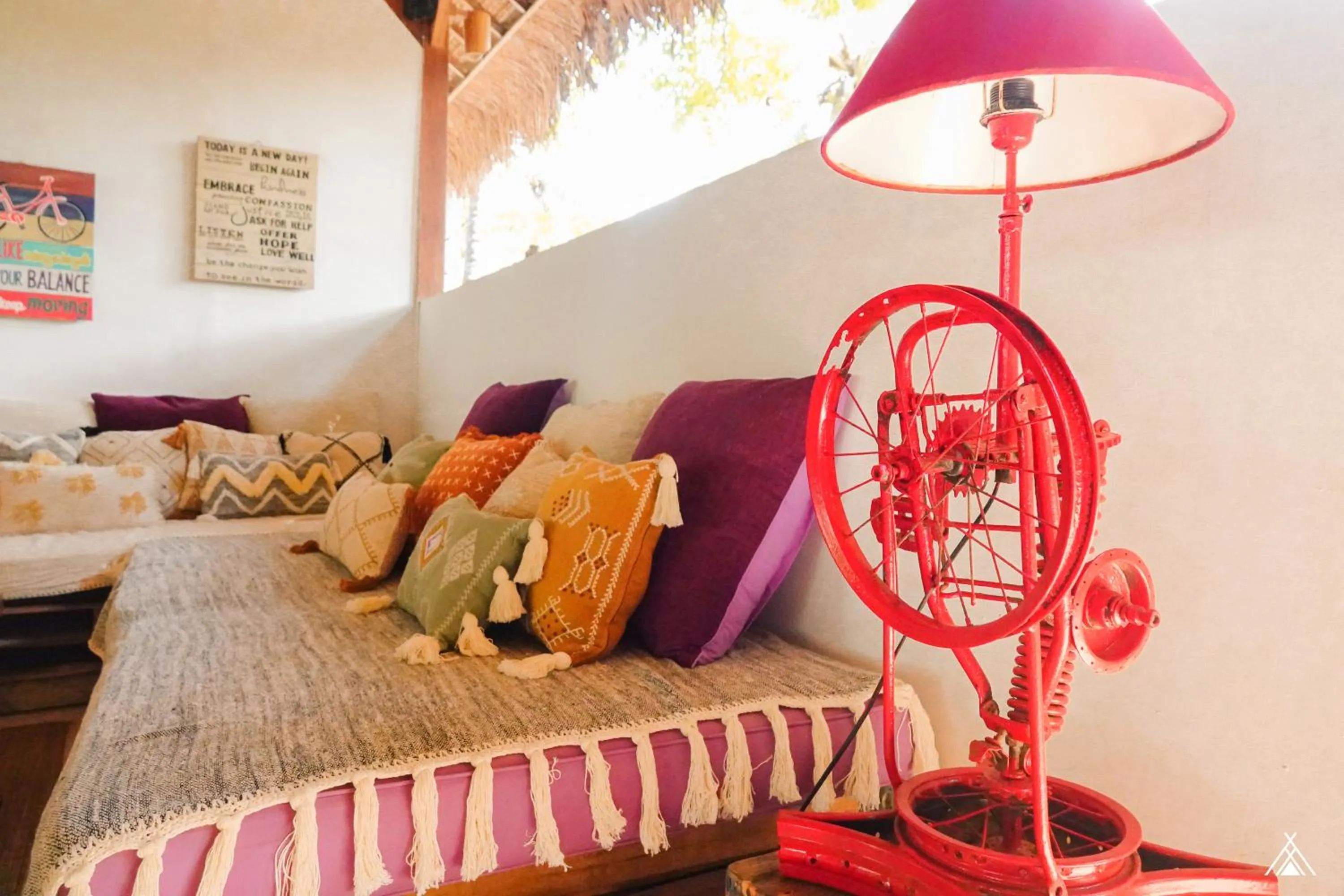 Communal lounge/ TV room, Bed in La Cocoteraie Ecolodge - Luxury Glamping Tents