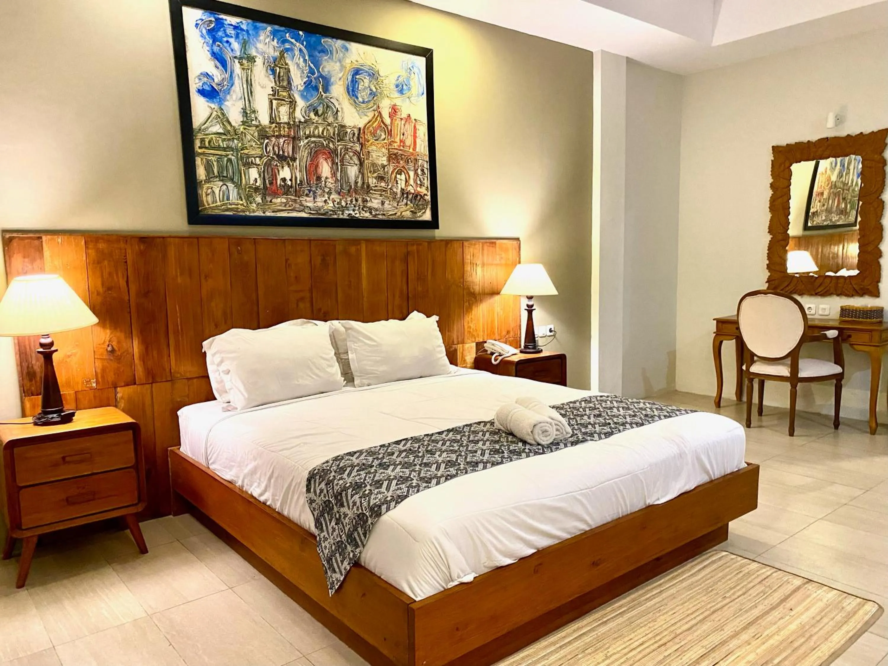 Bed in Khanaya Hotel Borobudur